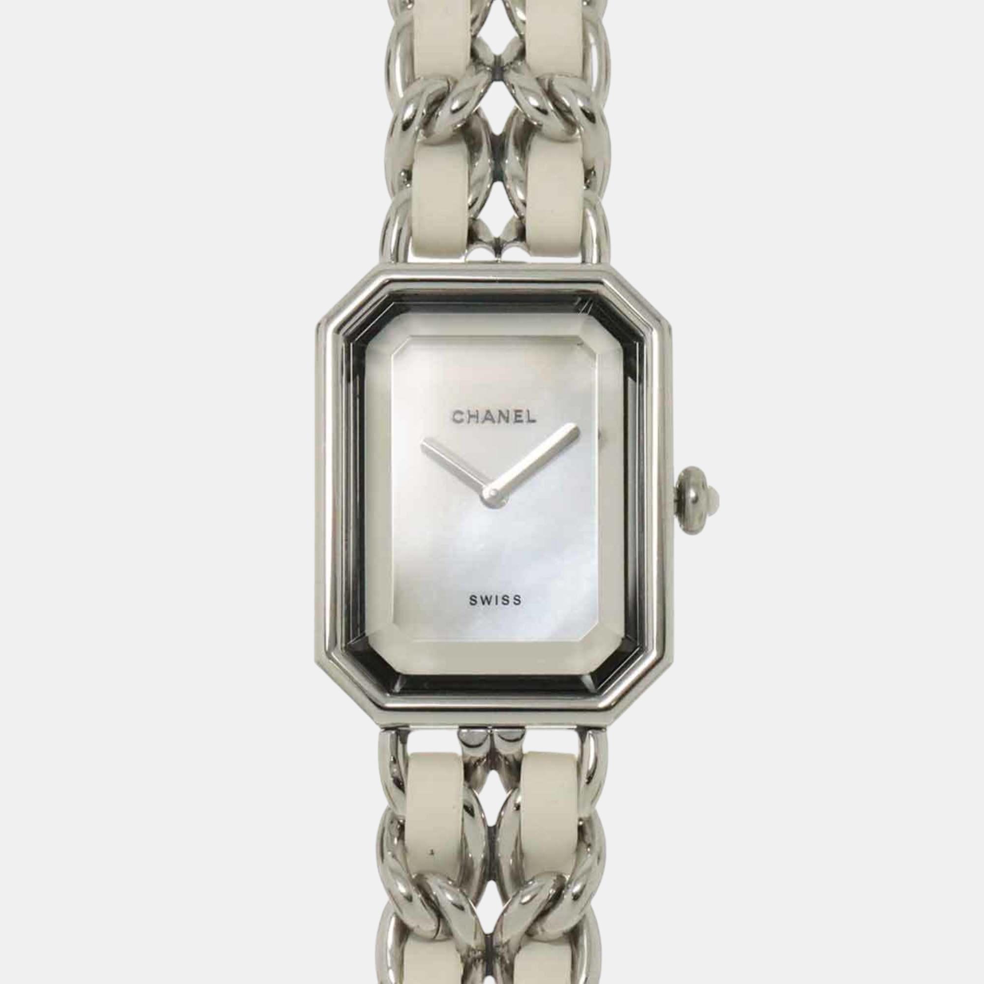 Pre-owned Chanel White Stainless Steel Premiere H1639 Quartz Women's Wristwatch 26 Mm