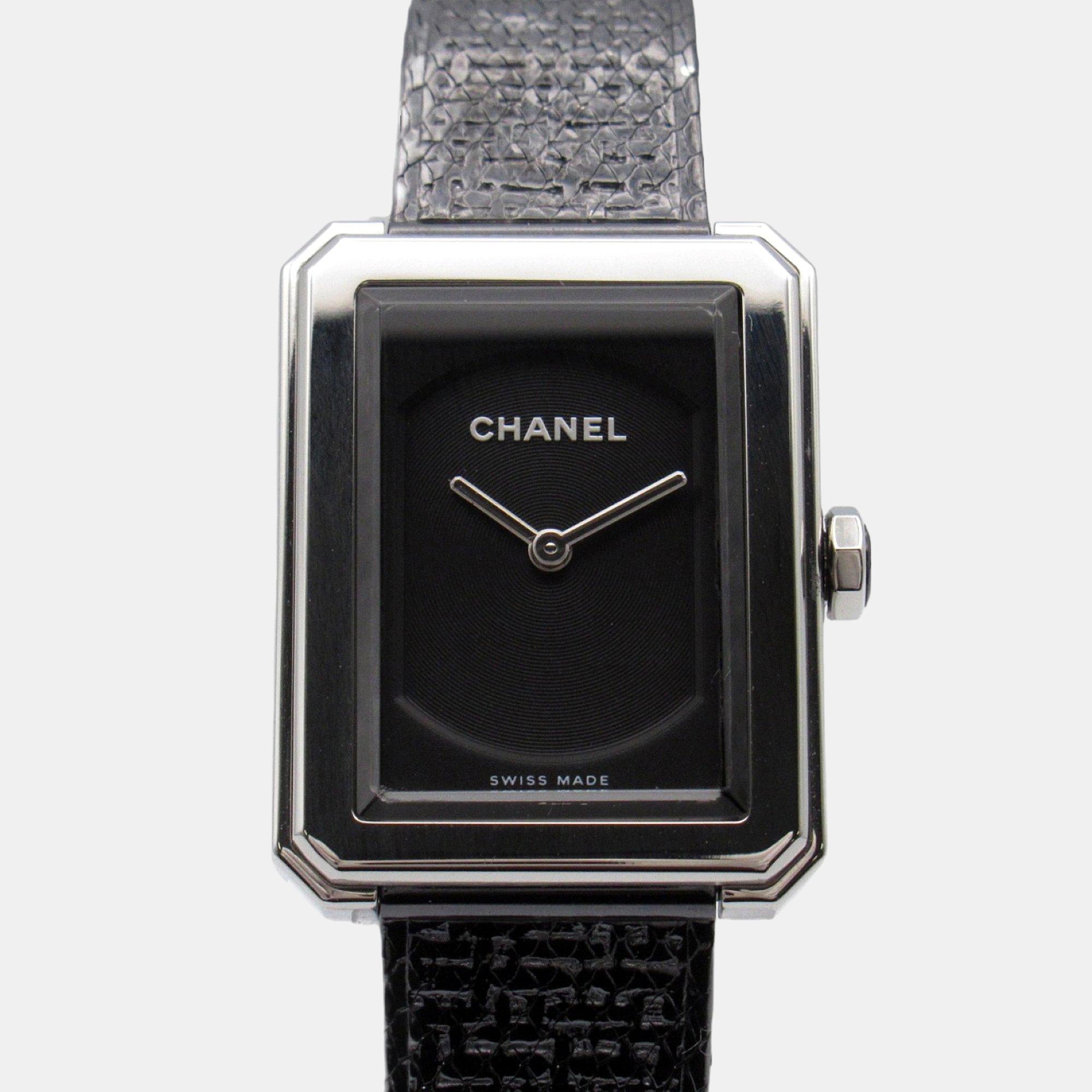 

Chanel Black Stainless Steel Boy-Friend H5317 Quartz Women's Wristwatch 21 mm