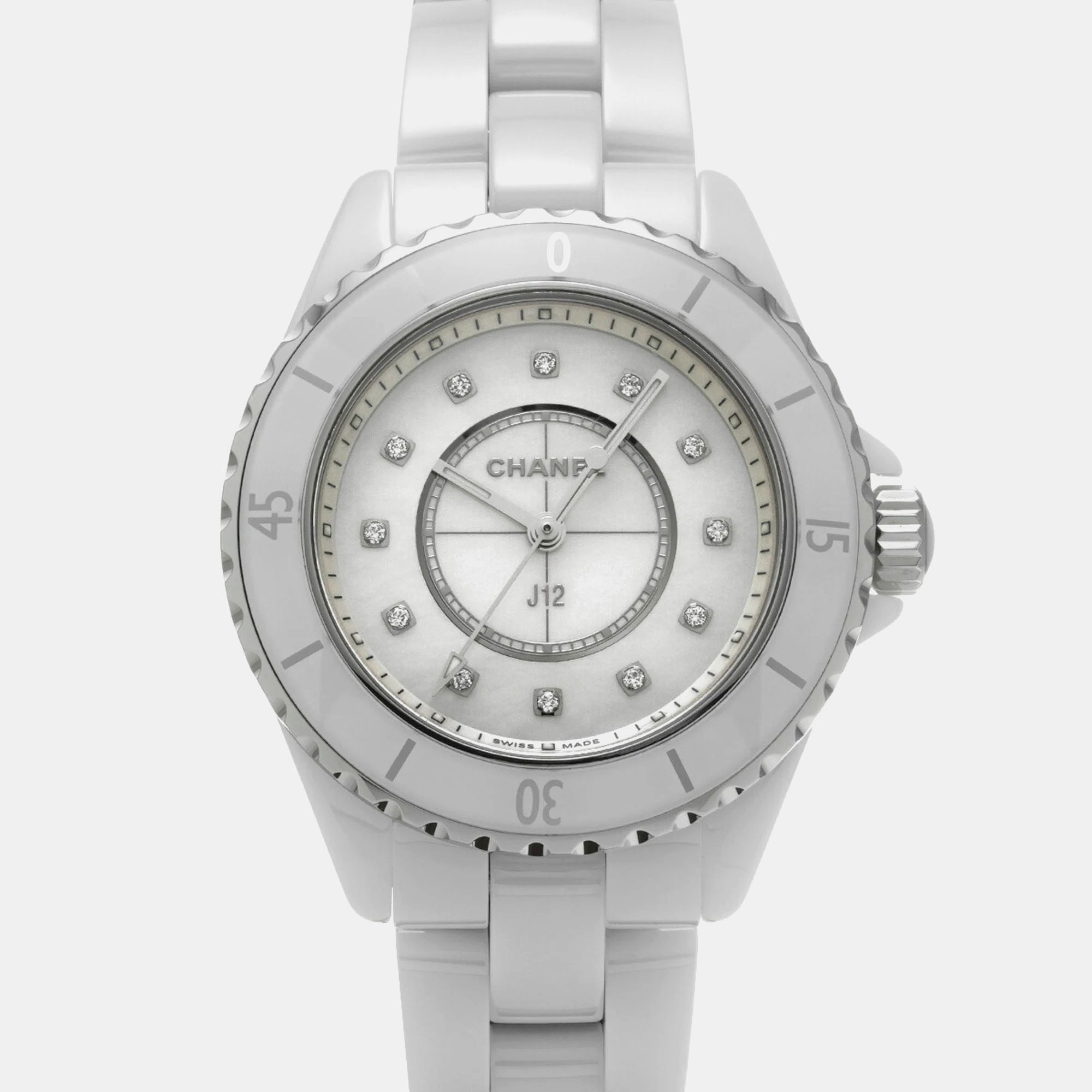 

Chanel White Stainless Steel Ceramic J12 Quartz Women's Wristwatch 33 mm