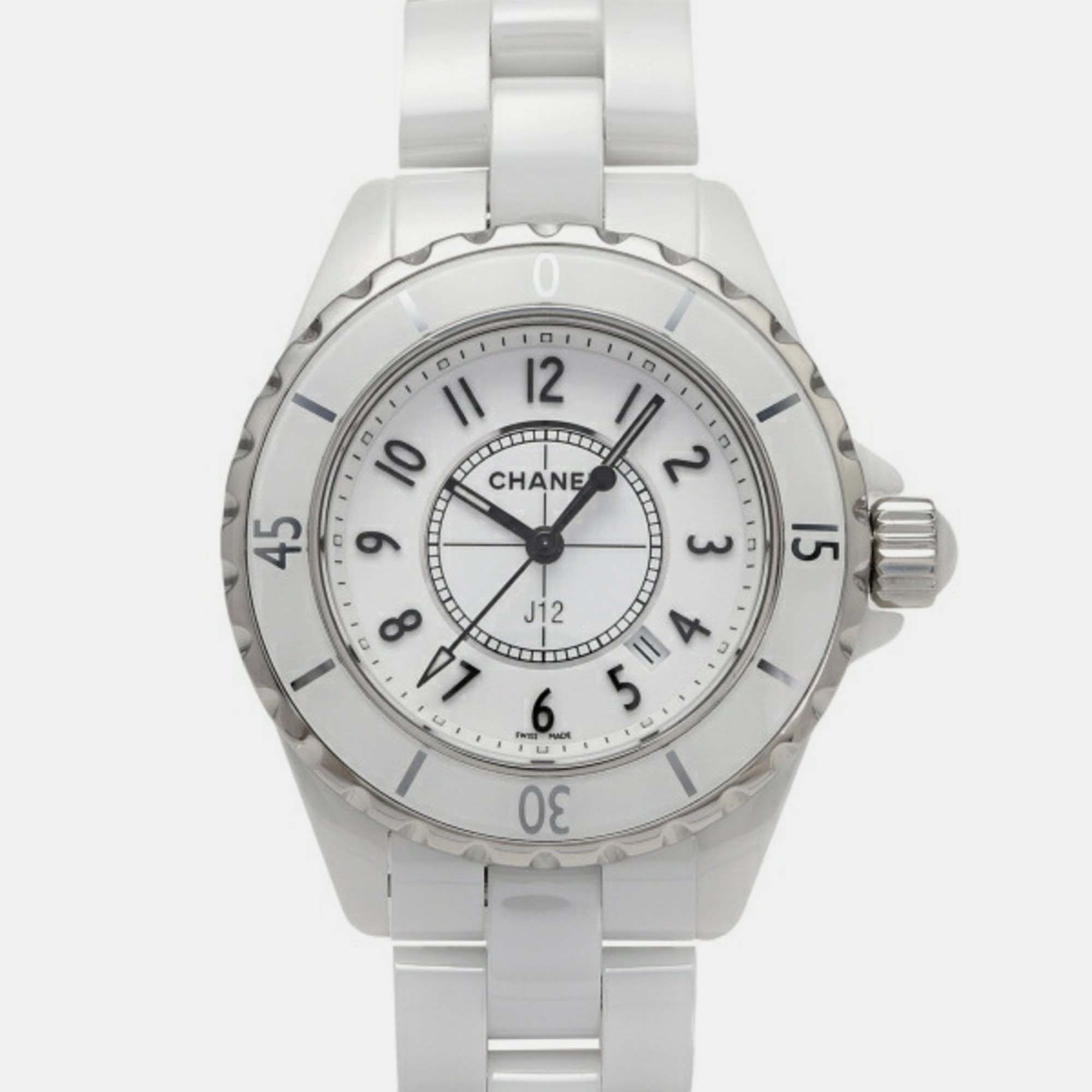 

Chanel White Stainless Steel Ceramic J12 Quartz Women's Wristwatch 33 mm