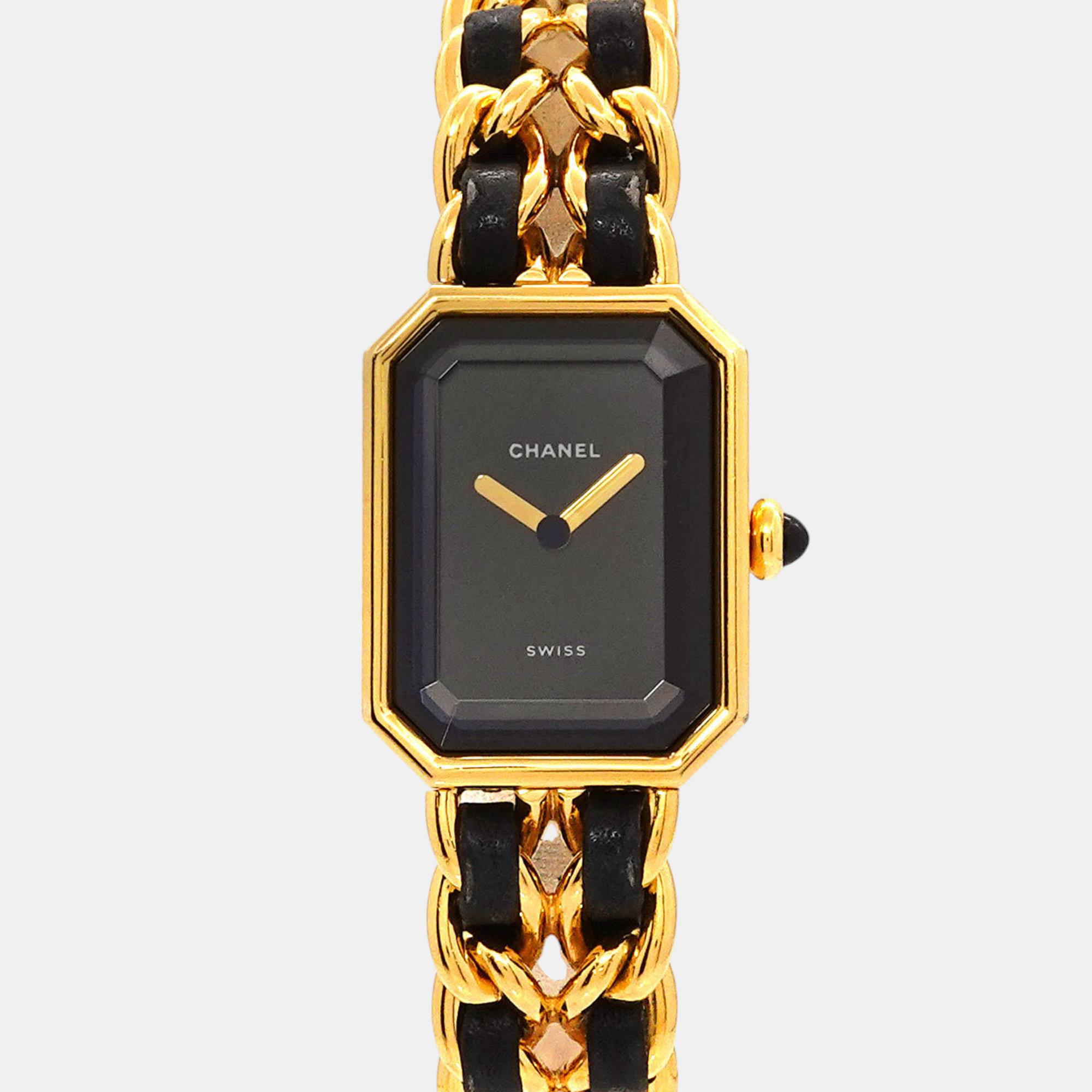 

Chanel Black Gold Quartz Premiere L size watch