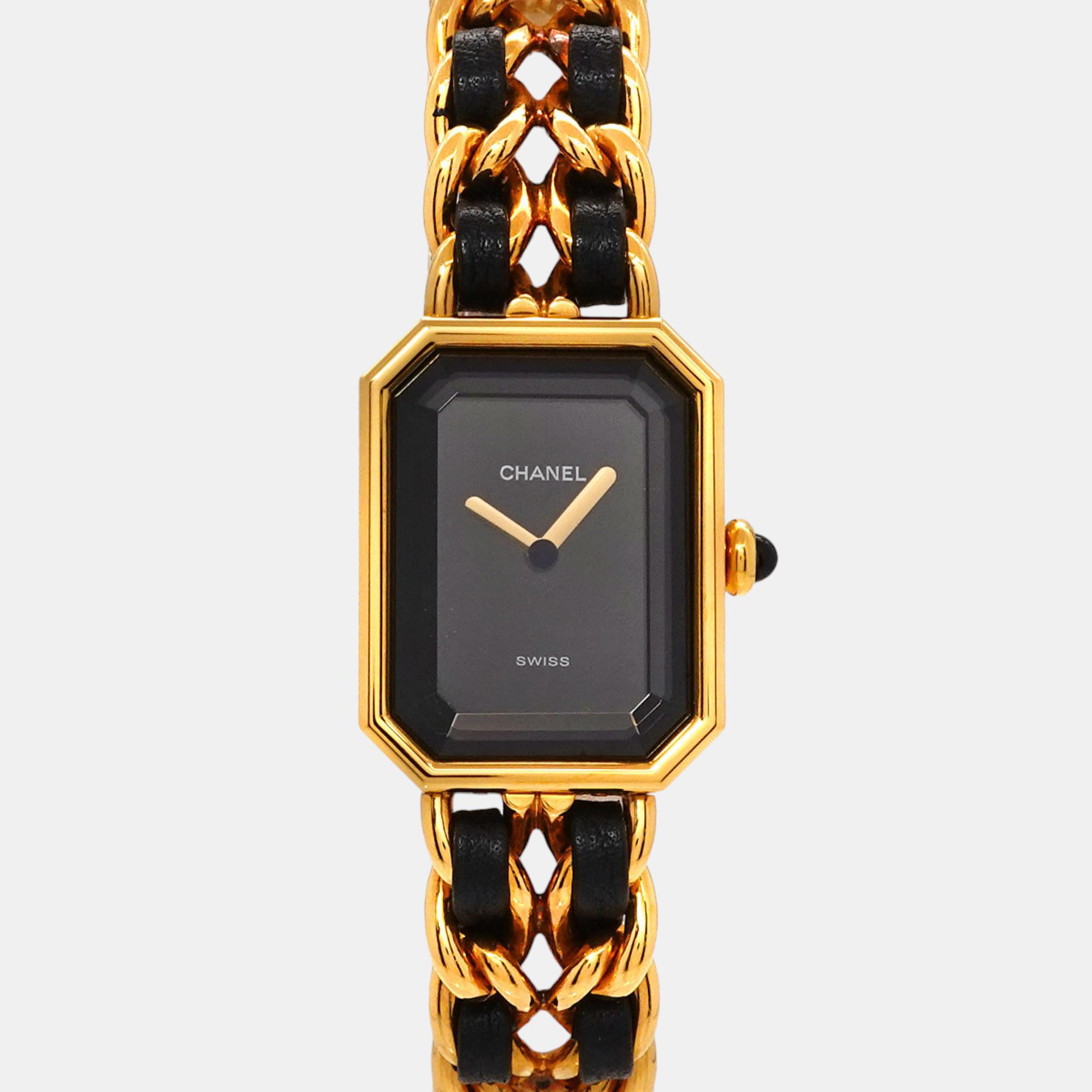 

Chanel Black Gold Quartz Premiere L size H0001 watch