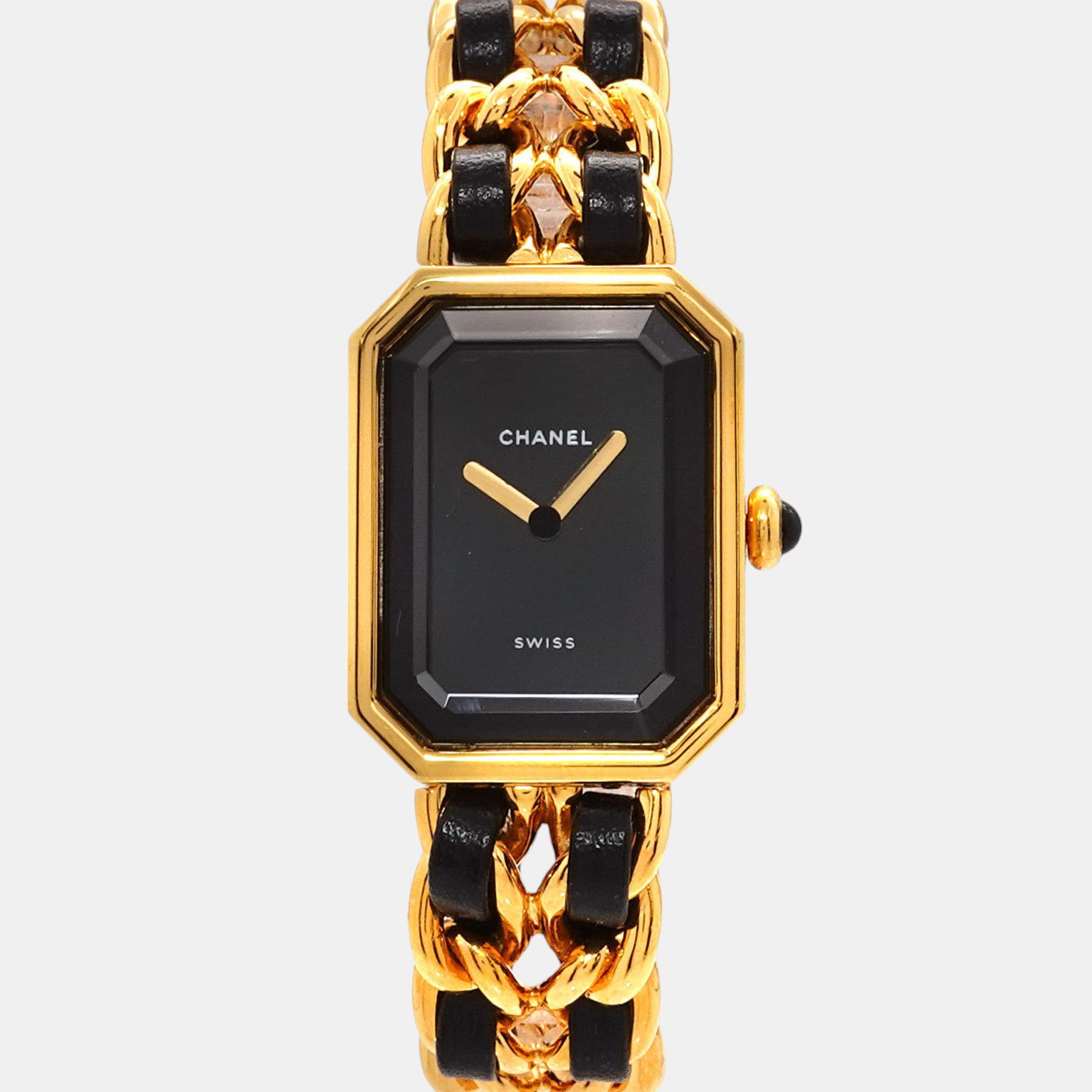 

Chanel Black Gold Quartz Premiere S size watch