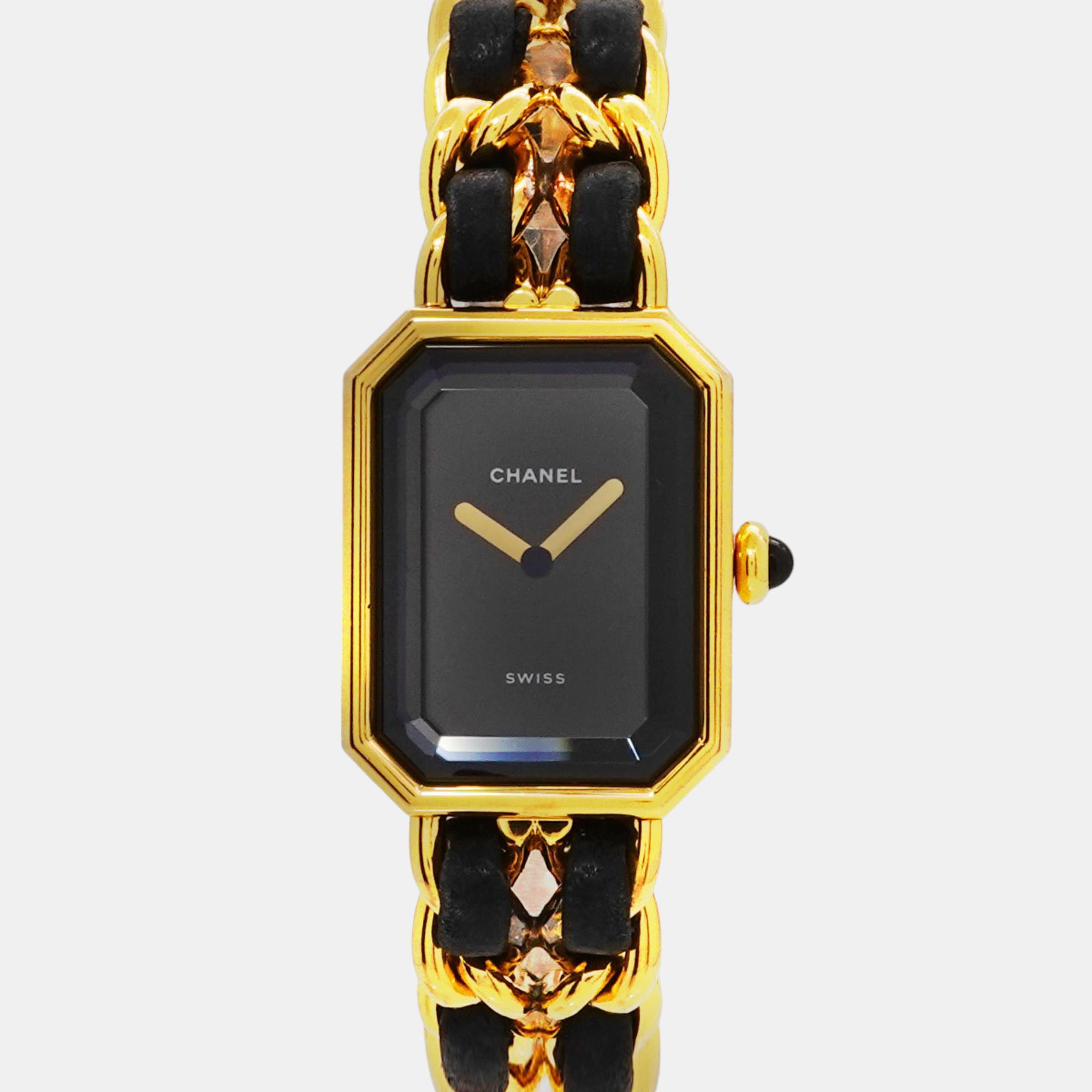 

Chanel Black Gold Quartz Premiere S size watch