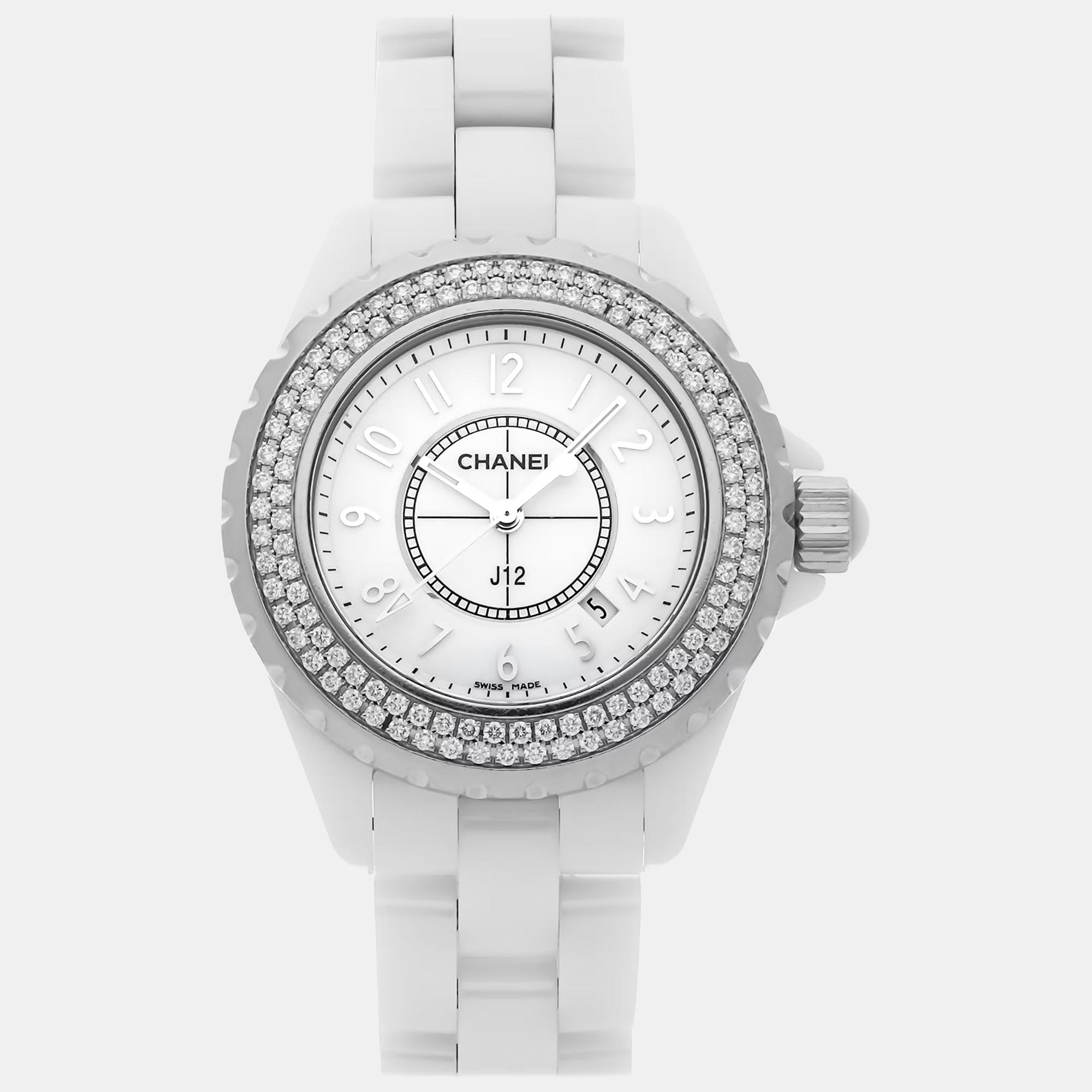 

Chanel White Ceramic J12 H0967 Quartz Women's Wristwatch 33 mm