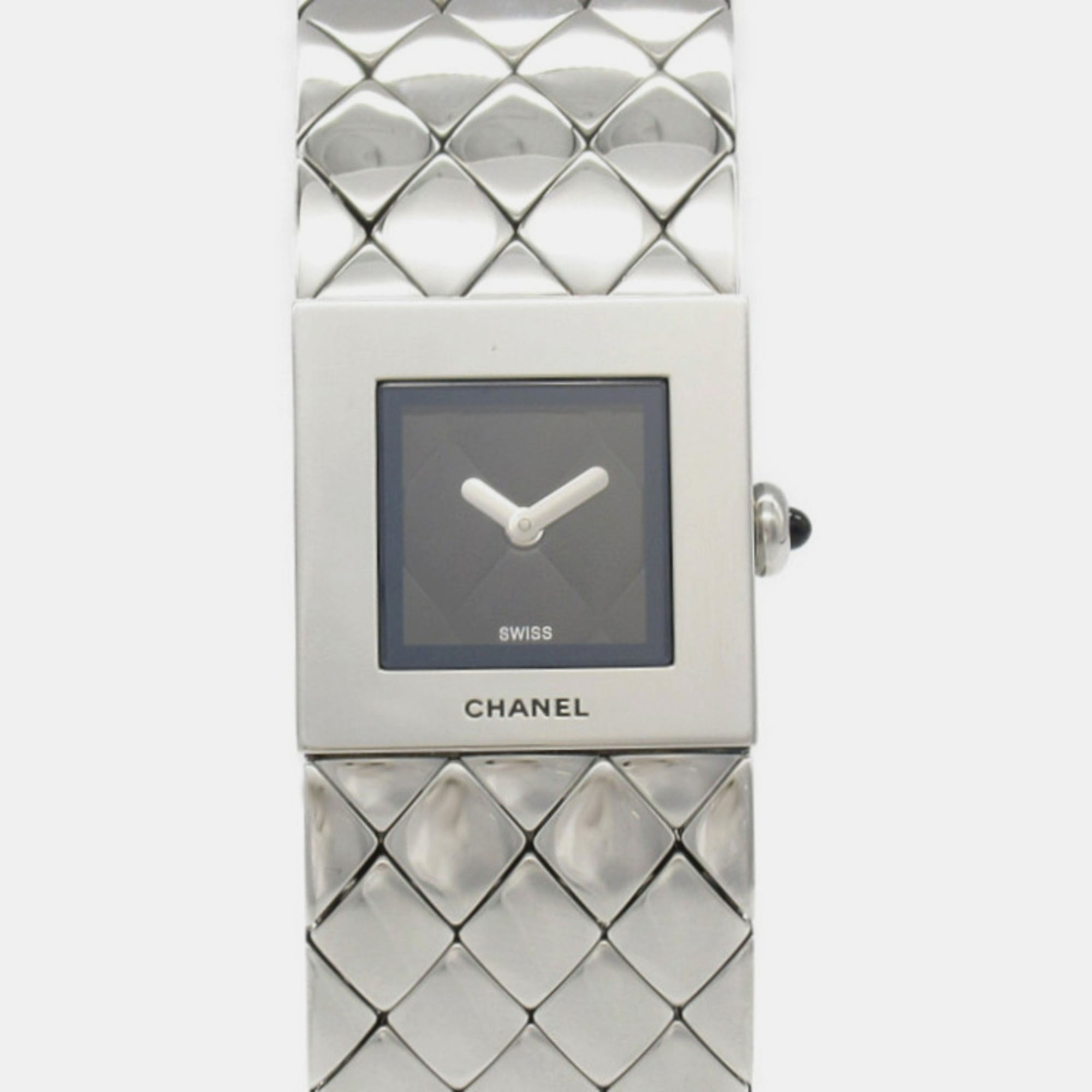 

Chanel Black Stainless Steel Matelasse Quartz Women's Wristwatch 19 mm