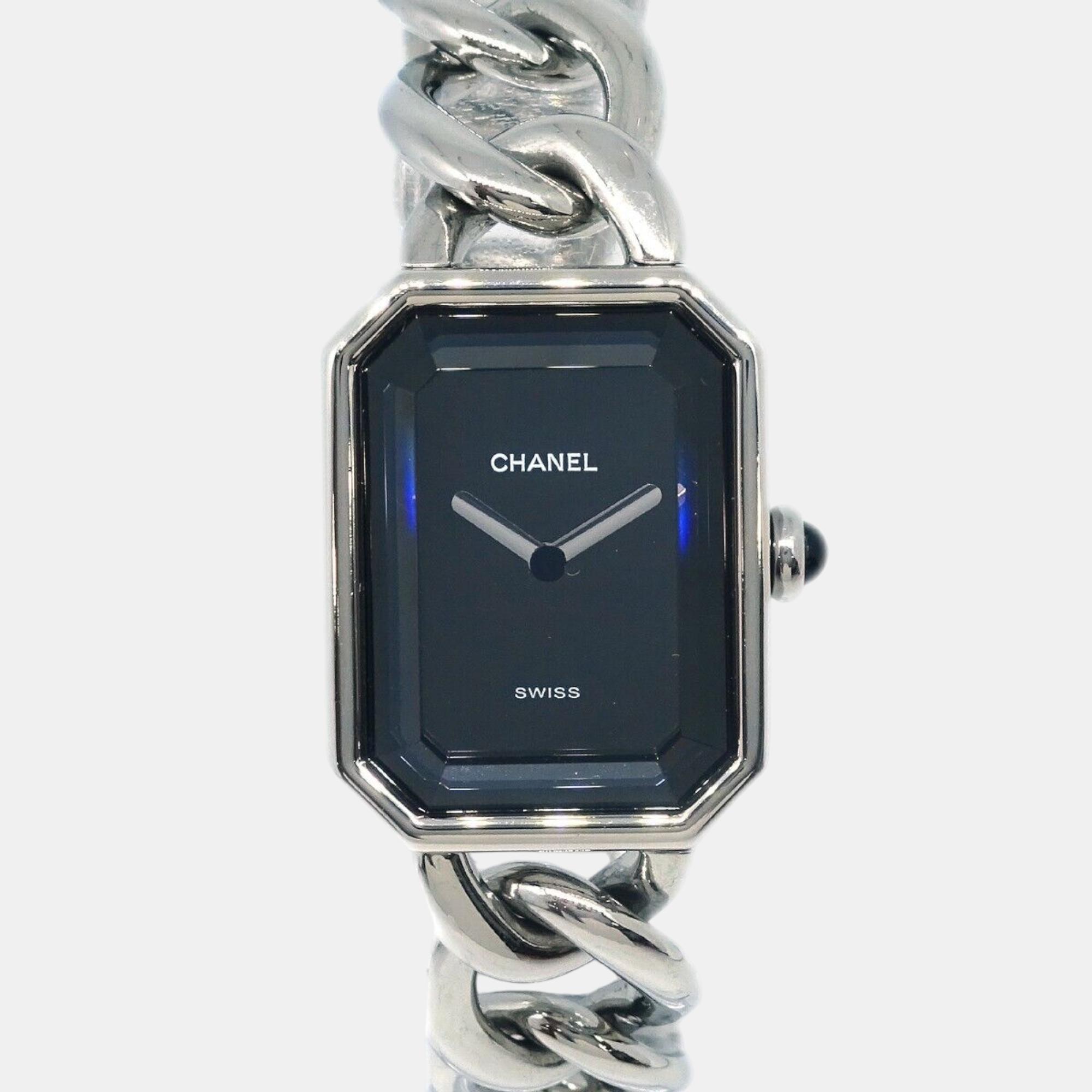 

Chanel Silver Stainless Steel Premiere Quartz Watch 20 mm, Black