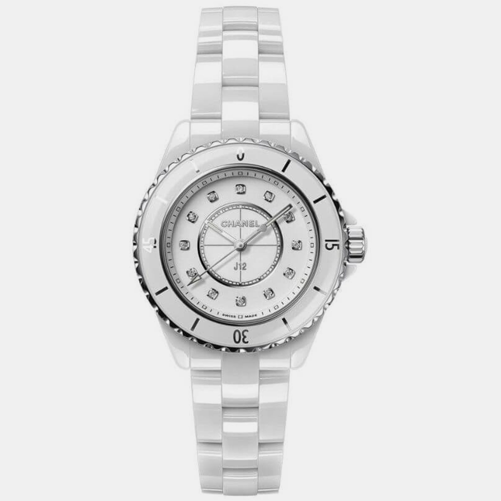 

Chanel White Ceramic J12 H5703 Quartz Women's Wristwatch