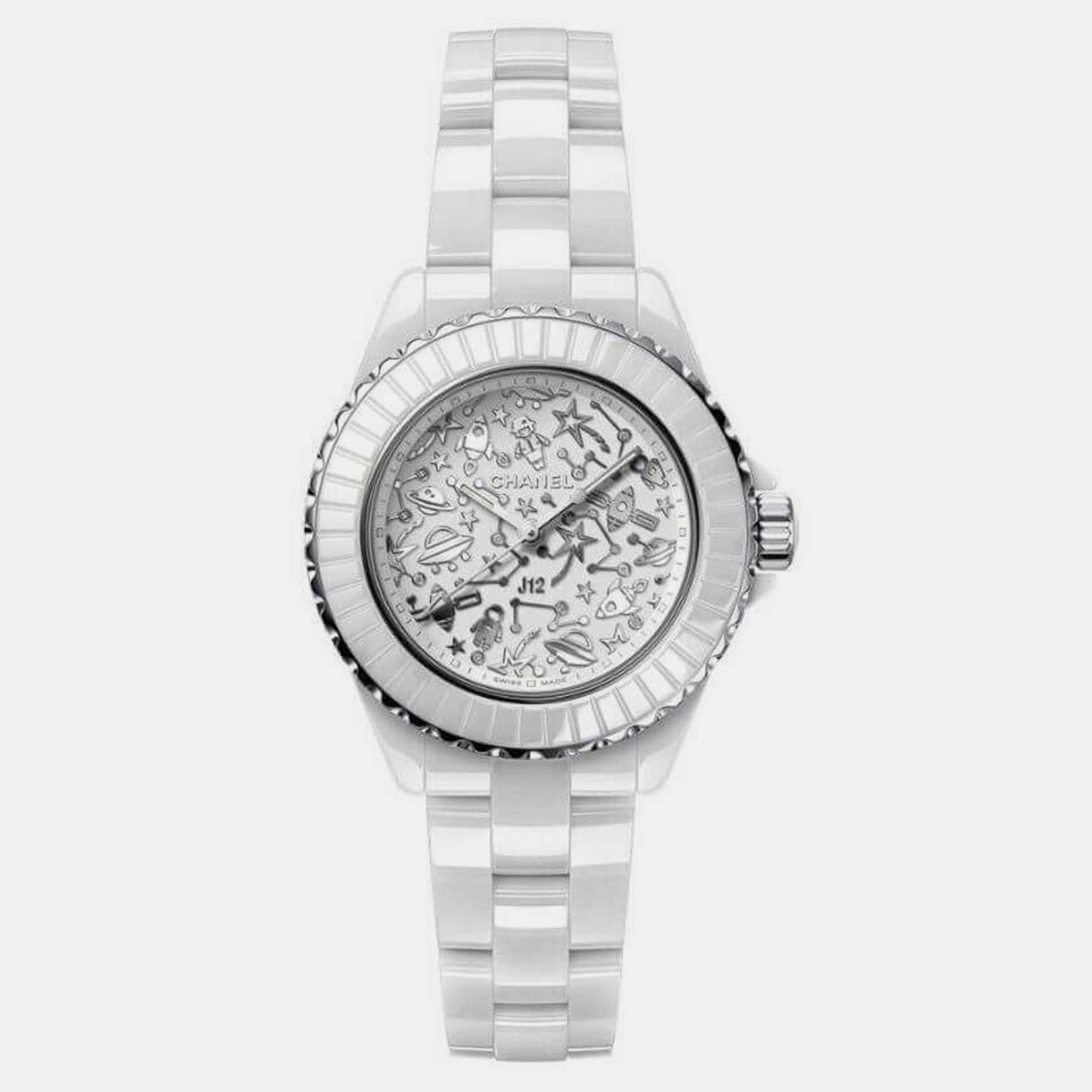 

Chanel White Ceramic J12 H7990 Quartz Women's Wristwatch