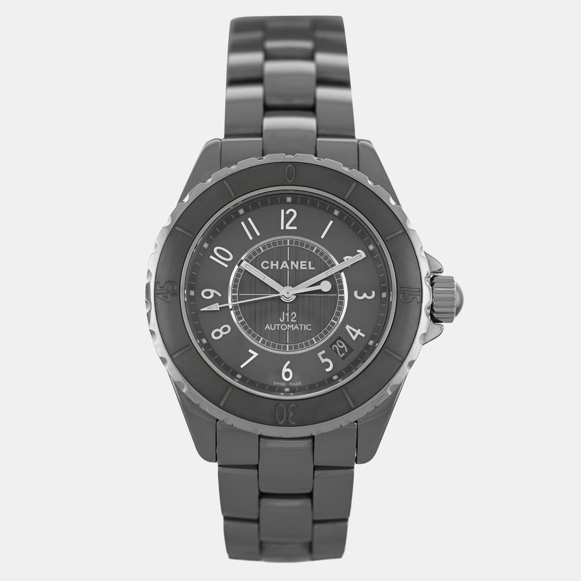 

Chanel Grey Stainless Steel Ceramic J12 H2979 Automatic Women's Wristwatch