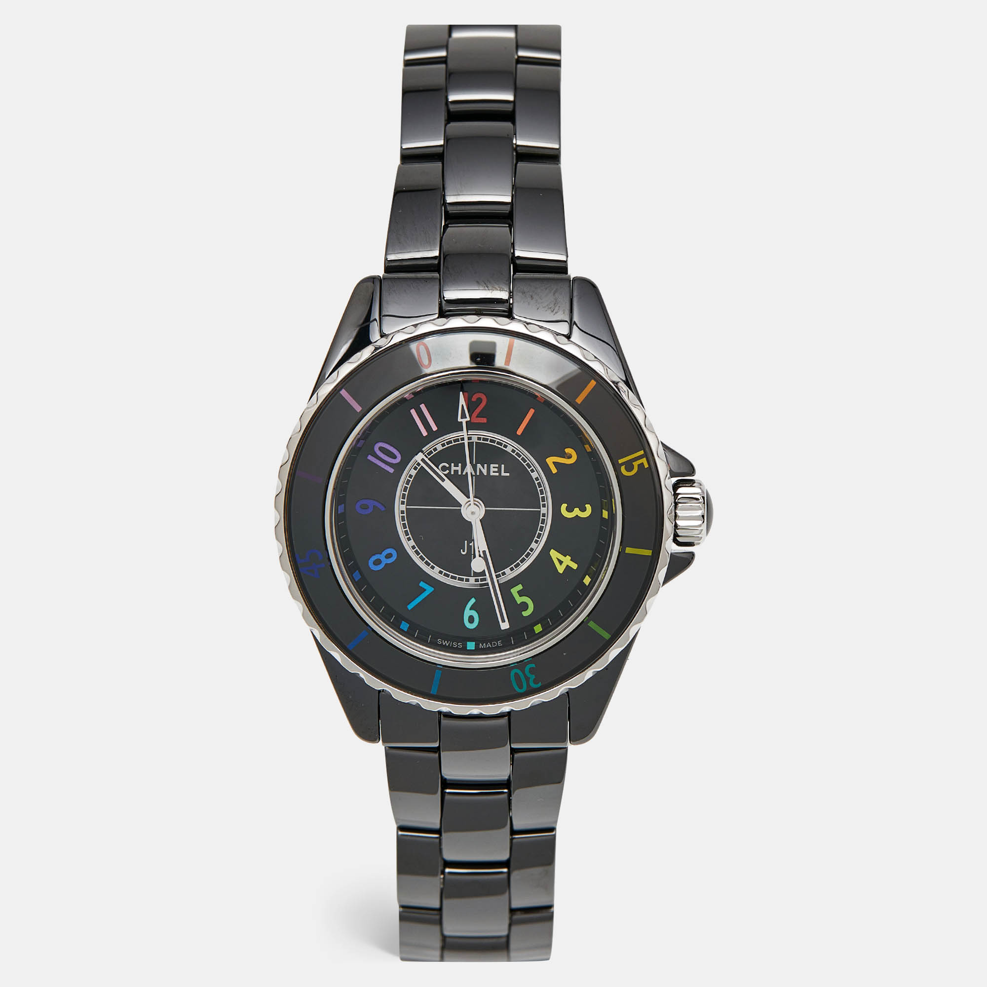 

Chanel Black Ceramic Stainless Steel J12 Electro H7121 Limited To