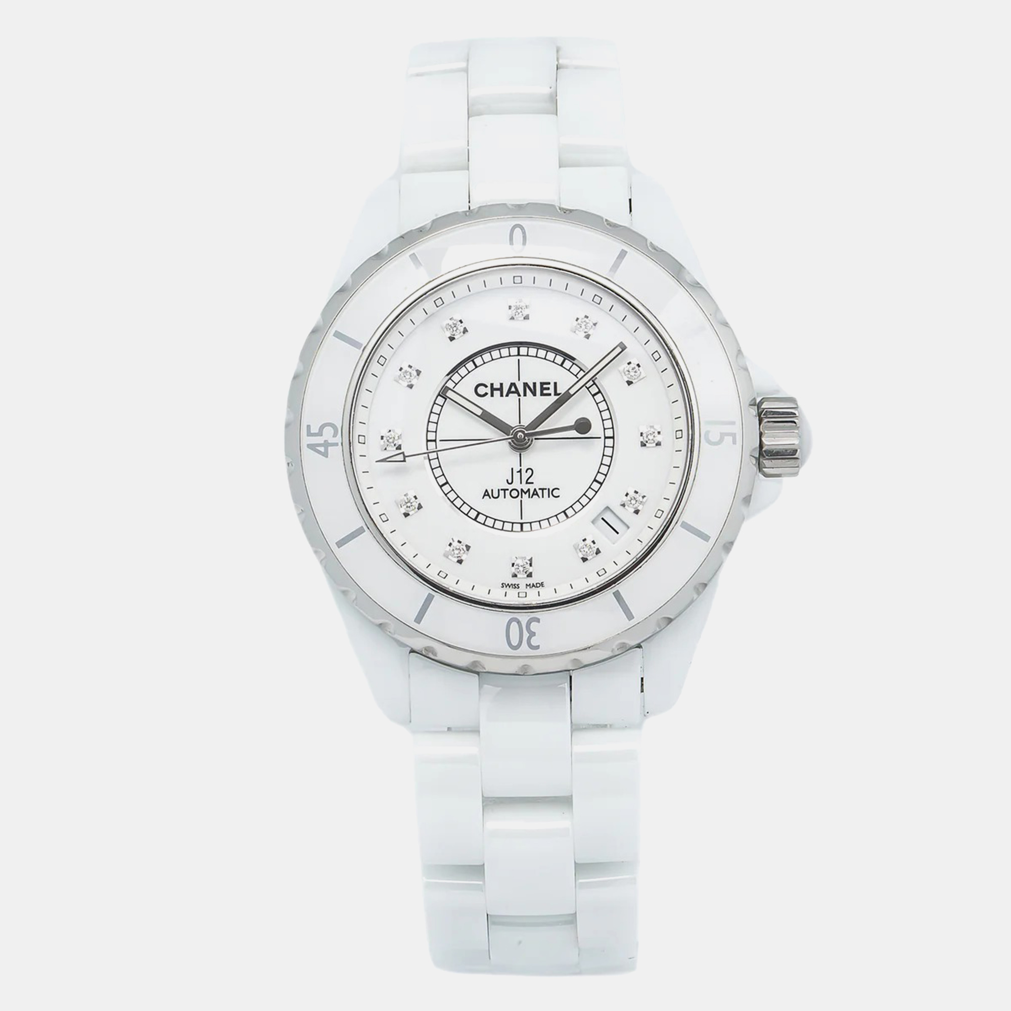 

Chanel White Ceramic J12 H1629 Automatic Women's Wristwatch