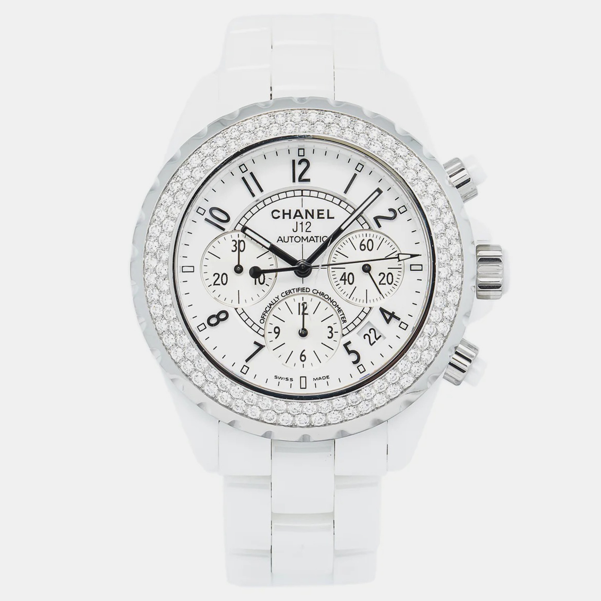 

Chanel White Ceramic J12 H1008 Automatic Women's Wristwatch