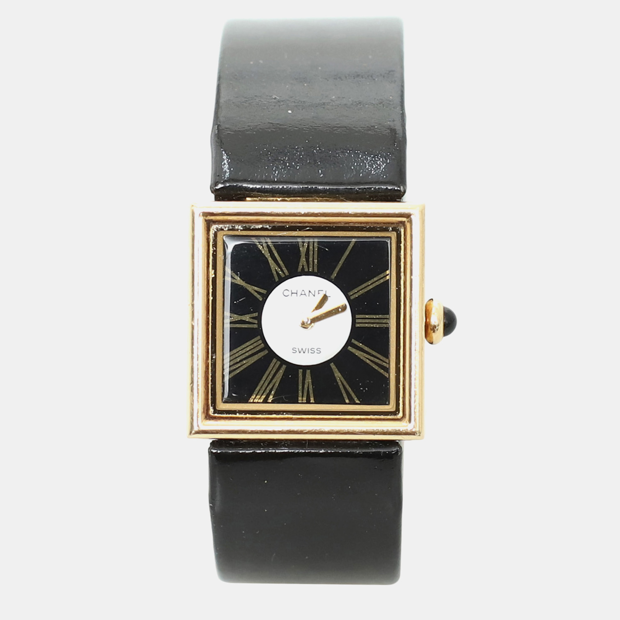 

Chanel 18K Yellow Gold Mademoiselle Watch 1989, Black