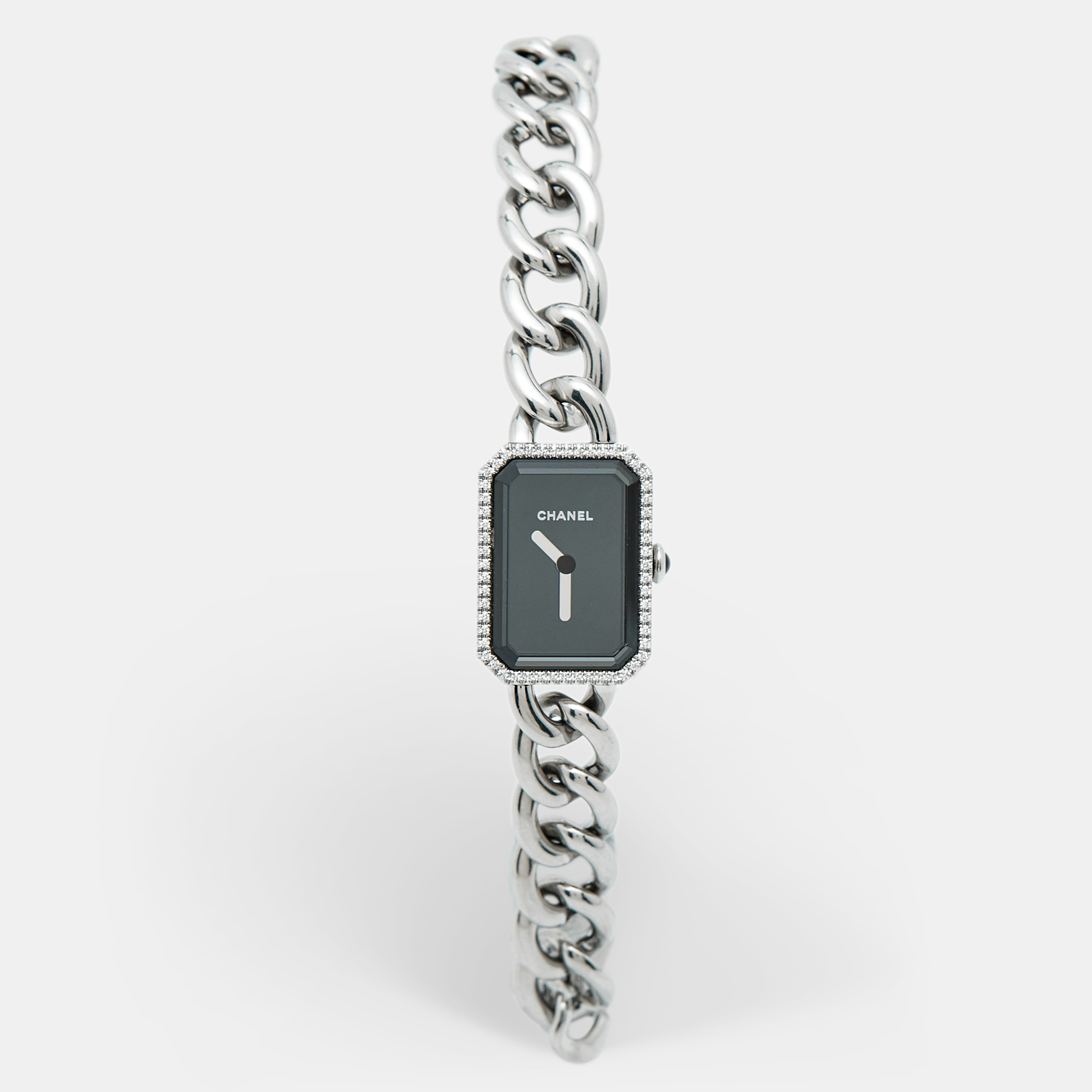 

Chanel Black Stainless Steel Diamond Premiere H3252 Women's Wristwatch, Silver