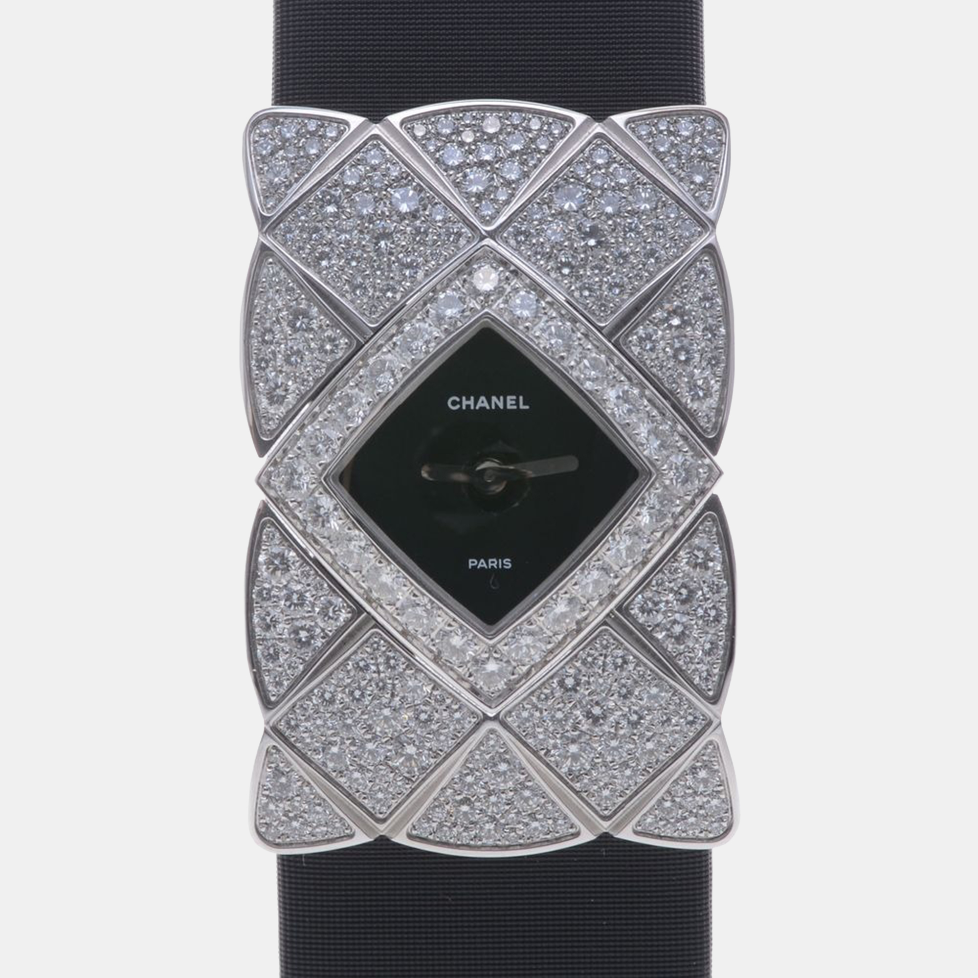 

Chanel Coco Crush Diamond Quartz White Gold Women's Wristwatch 23 mm, Black