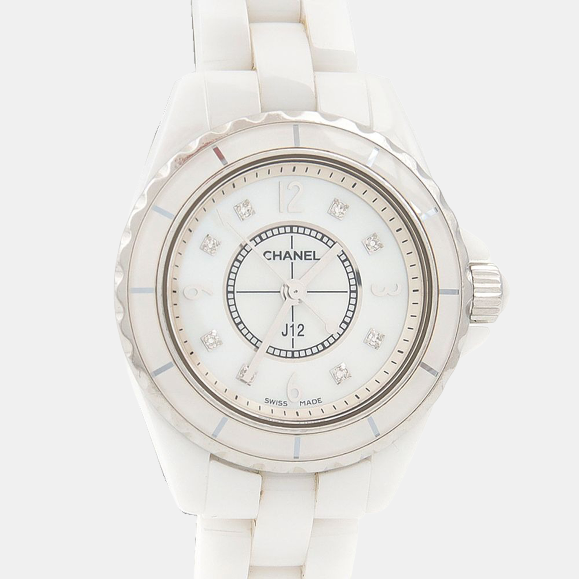 

Chanel J12 H2570 Quartz White Diamonds Ceramic Women's Wristwatch