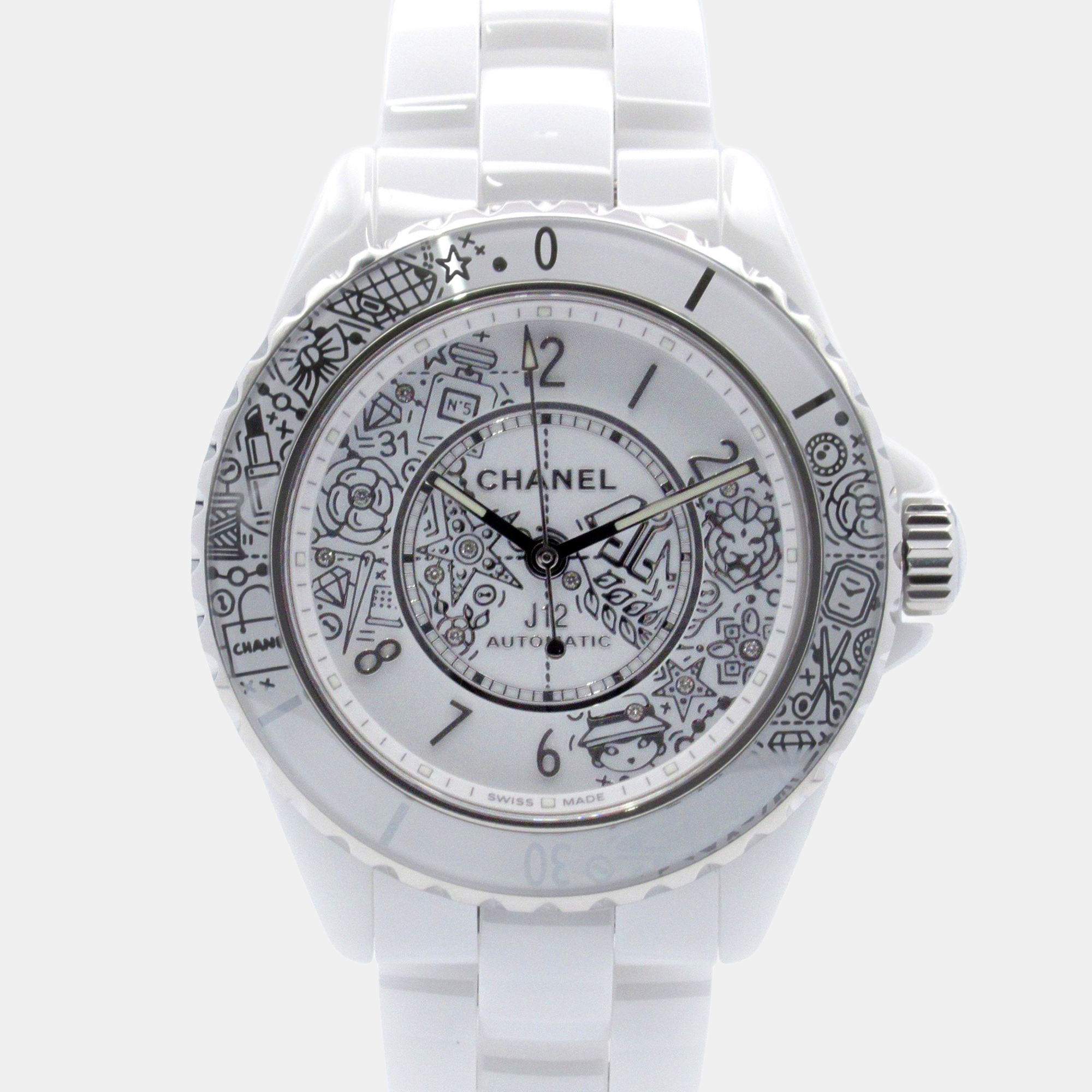 

Chanel J12 H6476 Automatic White Ceramic Women's Wristwatch 39 mm