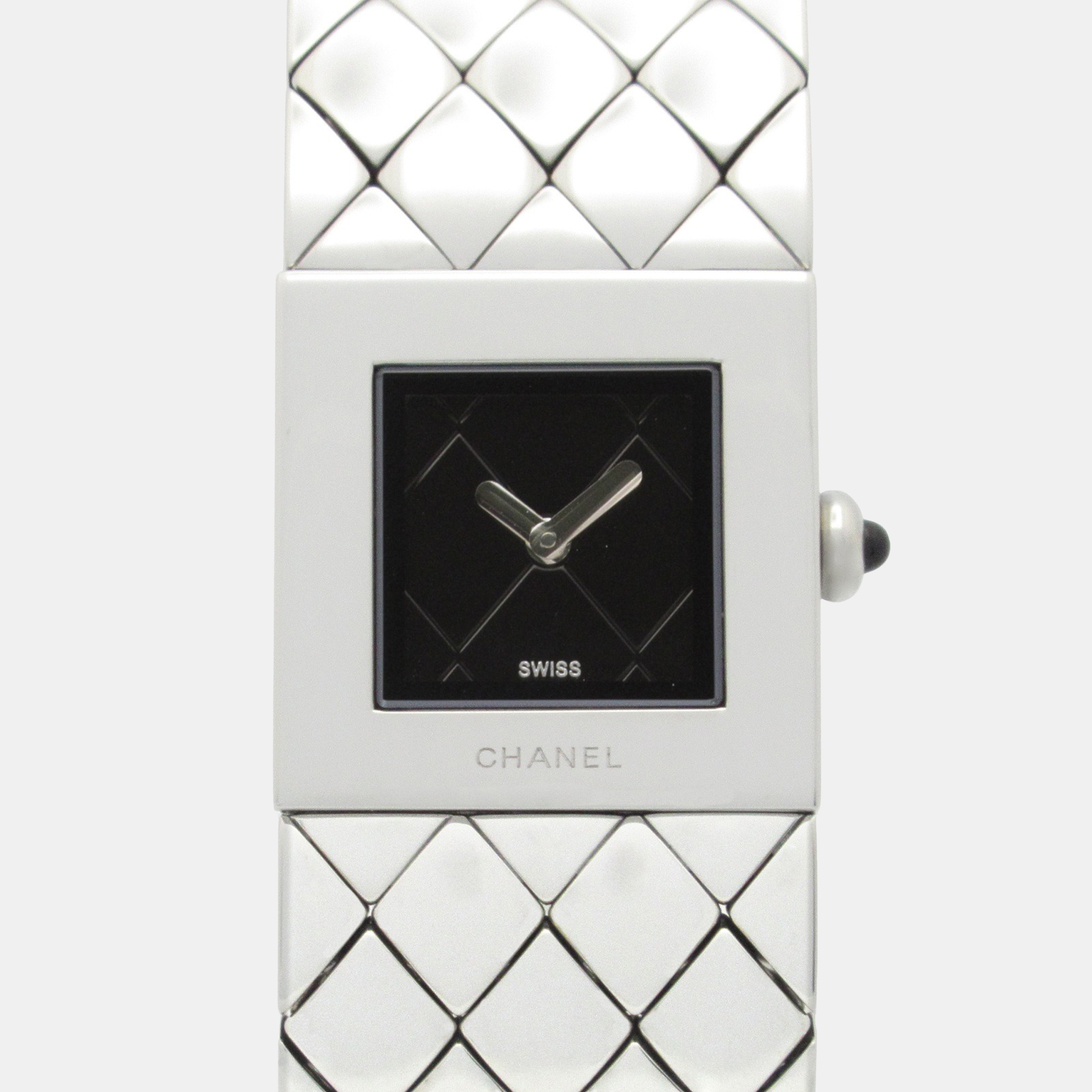 

Chanel Matelasse H0009 Quartz Black Stainless Steel Women's Wristwatch 19 mm