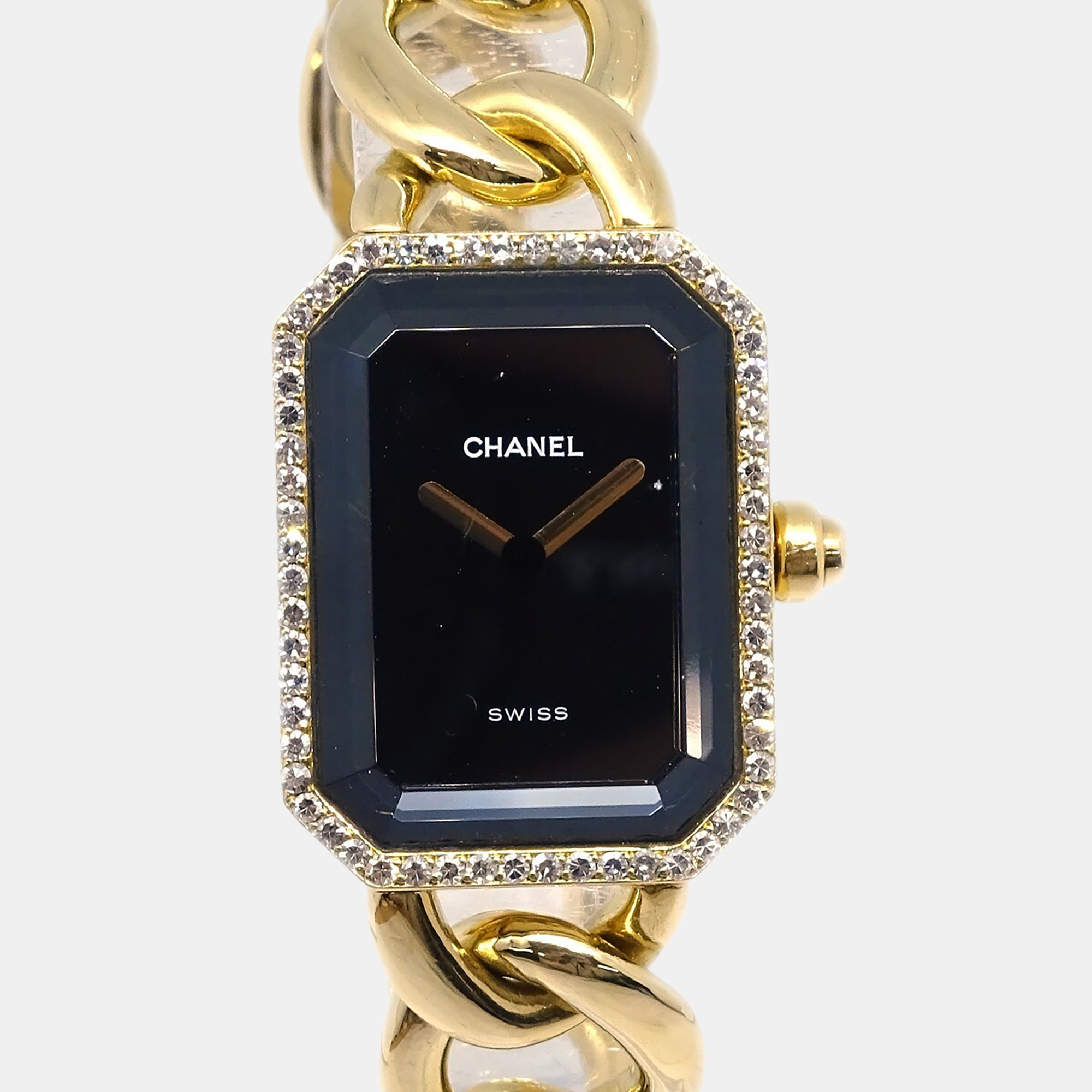 

Chanel Premiere Quartz Black Stainless Steel 18K Yellow Gold Diamond Women's Wristwatch 20 mm
