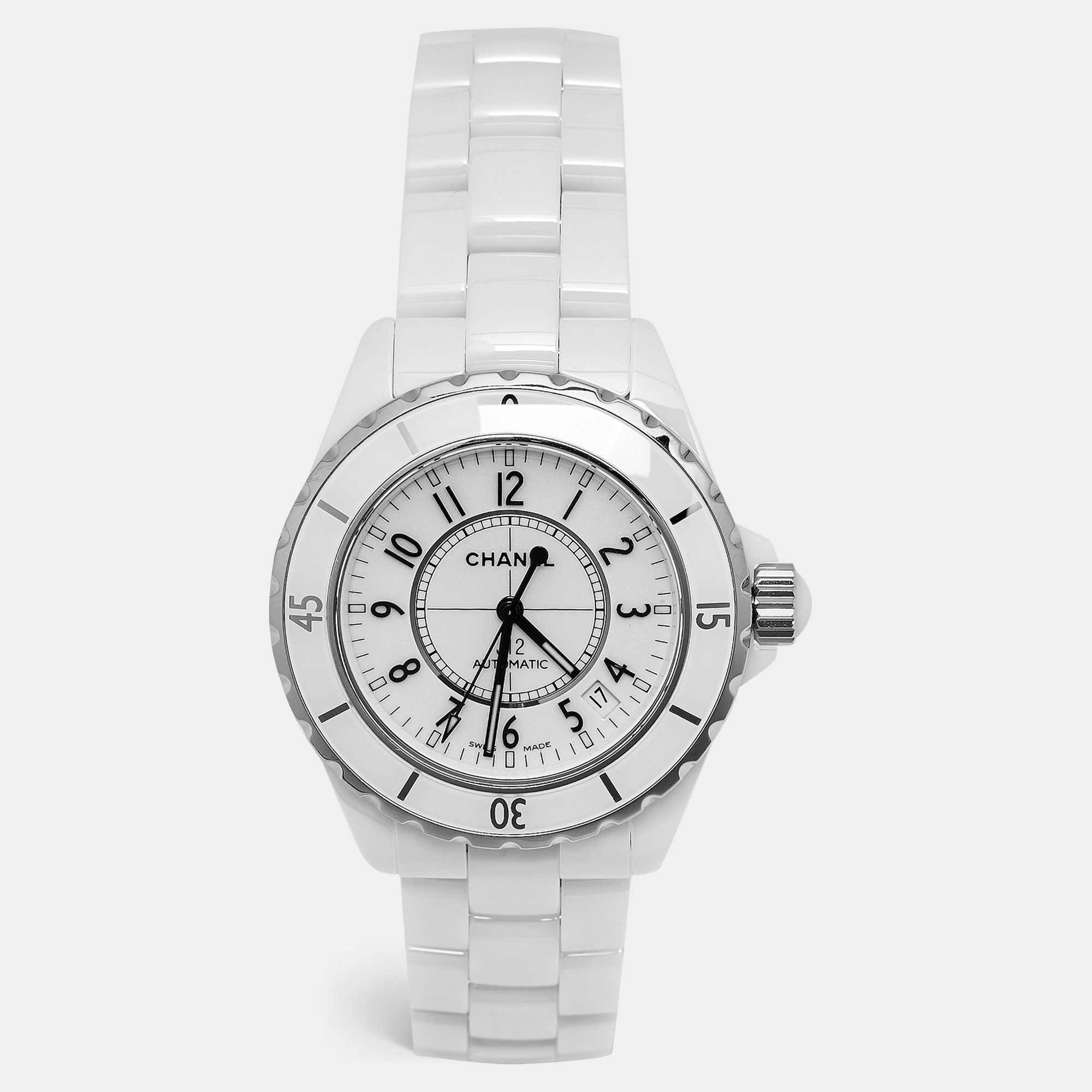 

Chanel J12 H0970 White Dial Ceramic and Stainless Steel Women's Wristwatch