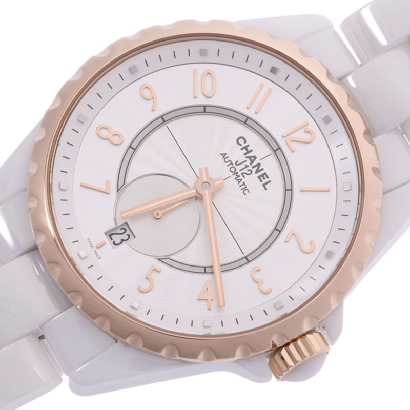 

Chanel White Ceramic Gold and Stainless Steel J12-365 H3839 Women's Wristwatch