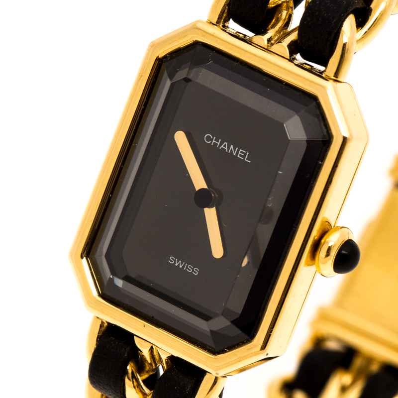 

Chanel Black Gold Plated Stainless Steel Premiere Women's Wristwatch