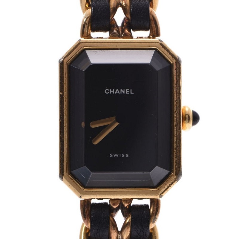 chanel watch black and gold