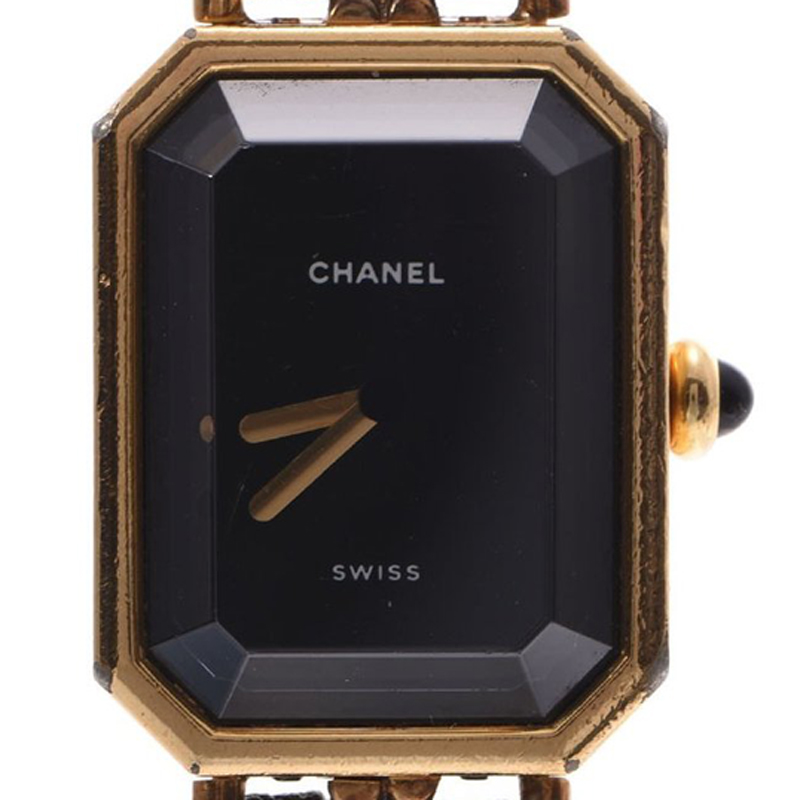 

Chanel Black Gold Plated and Leather Premiere Quartz Women's Wristwatch