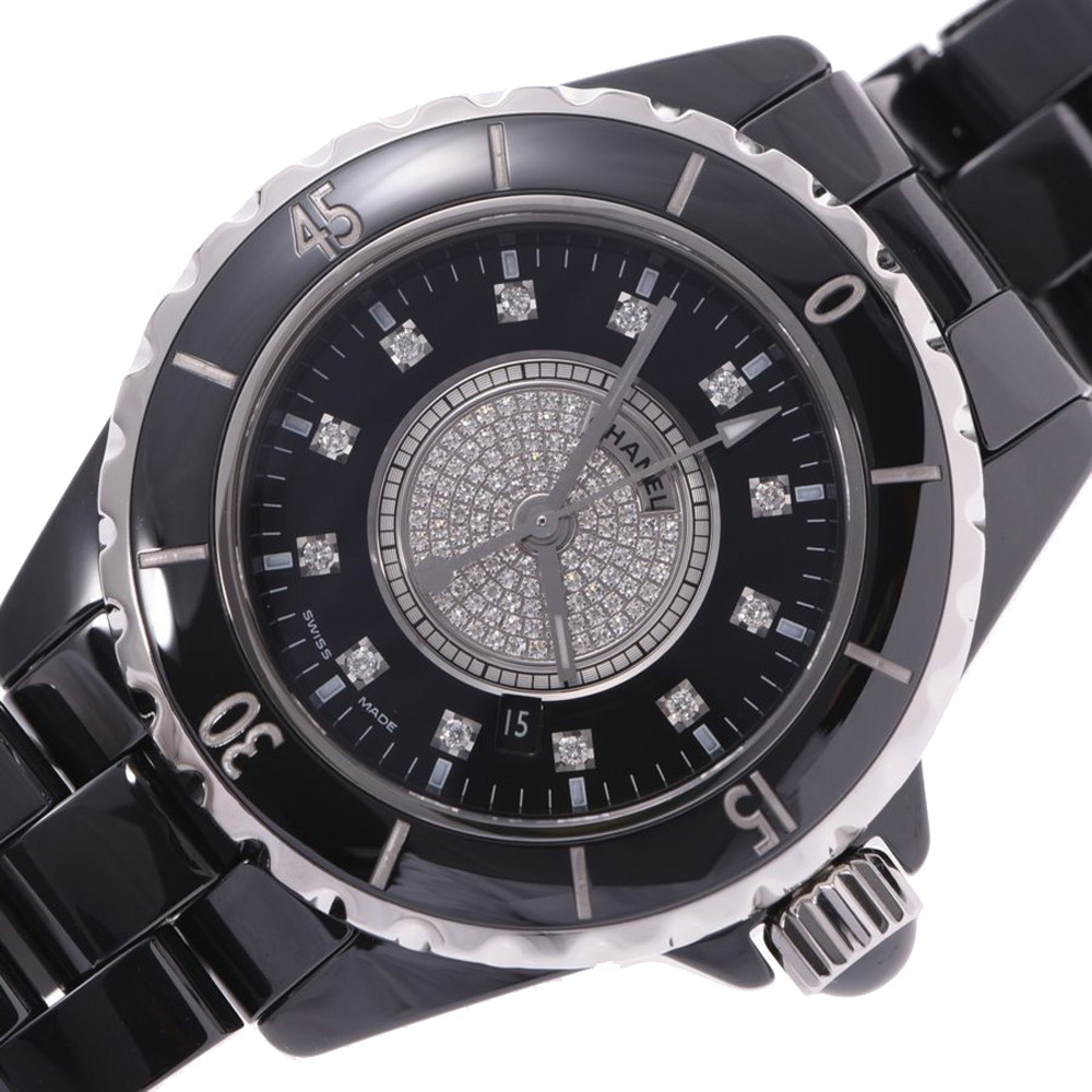 

Chanel Black Diamonds Ceramic And Stainless Steel J12 H2122 Women's Wristwatch