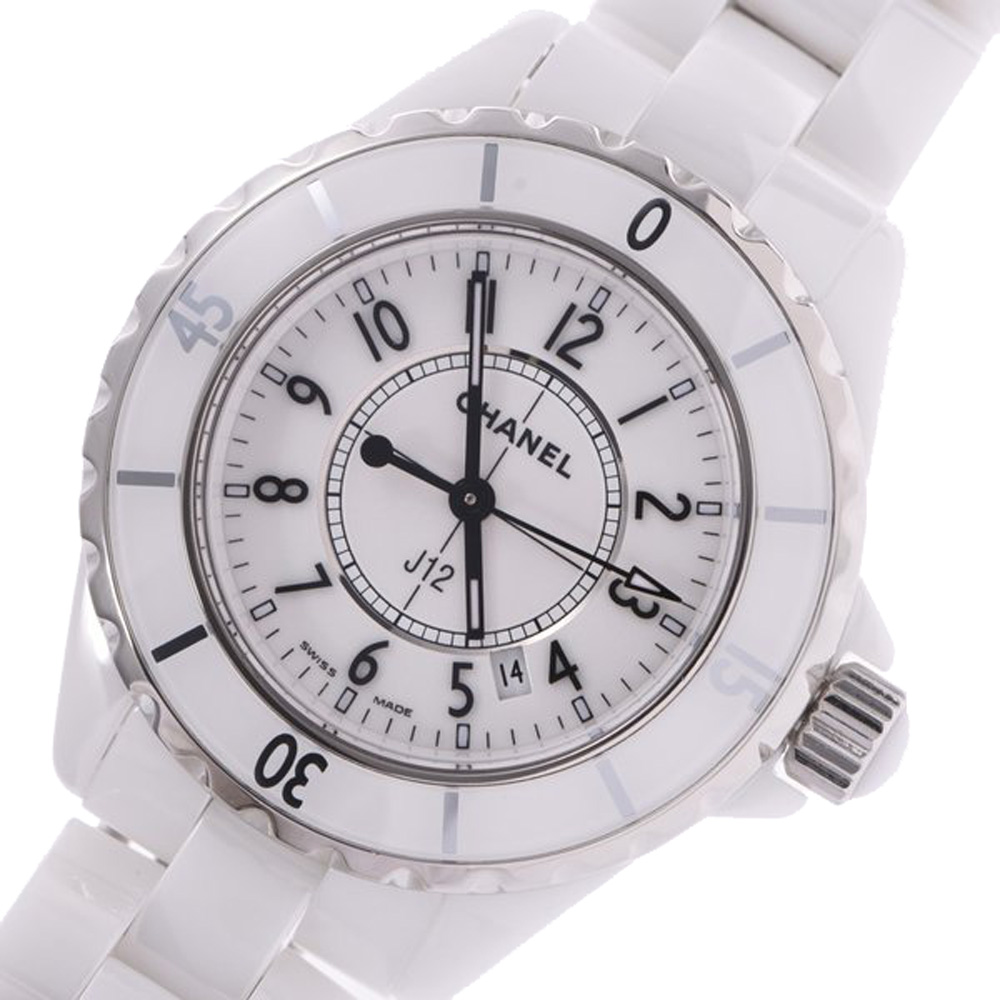 

Chanel White Ceramic And Stainless Steel J12 H0968 Women's Wristwatch