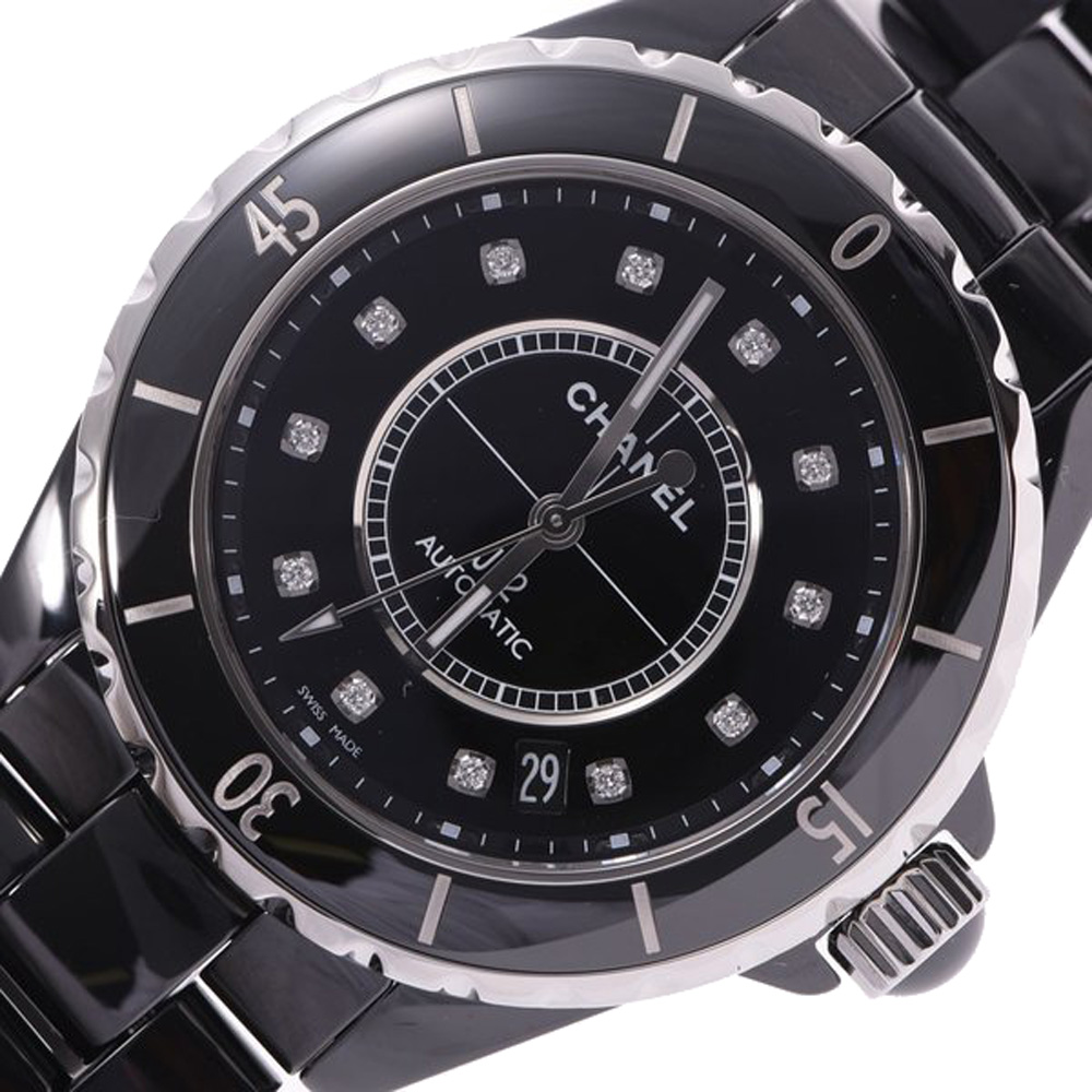 

Chanel Black Diamonds Ceramic And Stainless Steel J12 H1626 Women's Wristwatch