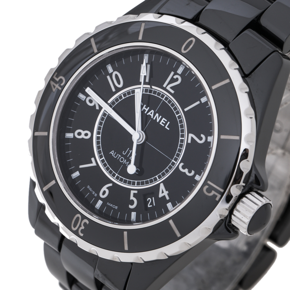 

Chanel Black Ceramic Stainless Steel J12 Women's Wristwatch