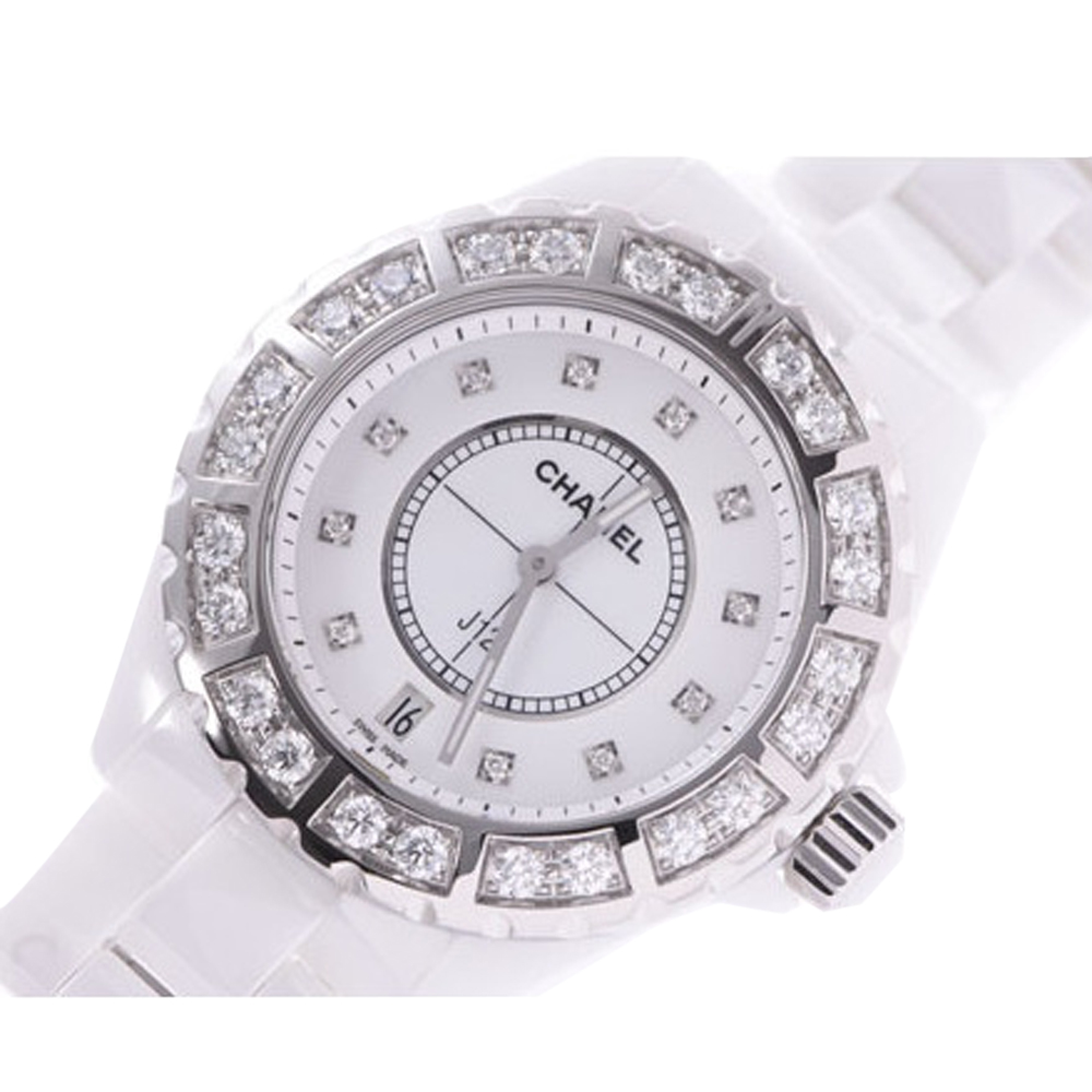 

Chanel White Diamonds Ceramic J12 H2430 Women's Wristwatch
