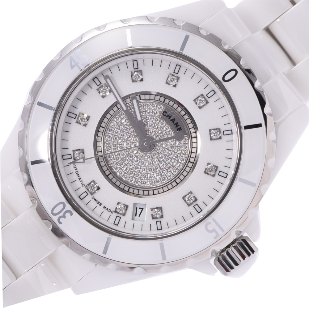 

Chanel White Diamonds Ceramic J12 H1759 Automatic Women's Wristwatch