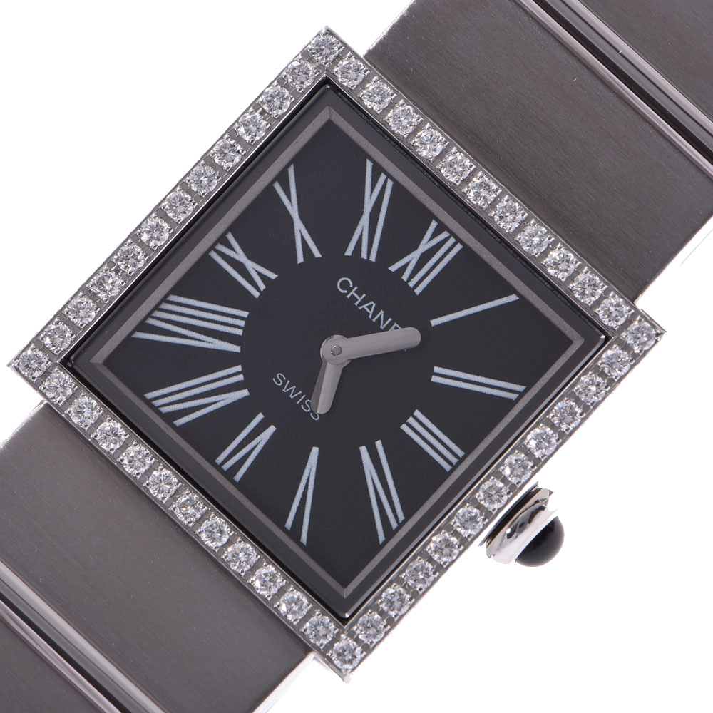 

Chanel Black Diamonds Stainless Steel Mademoiselle Quartz Women's Wristwatch