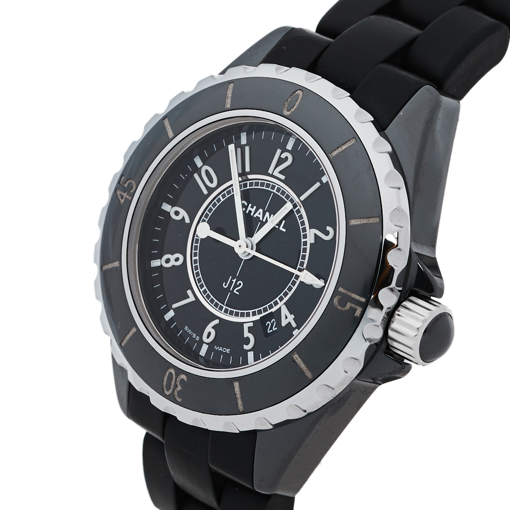 

Chanel Black Ceramic & Rubber J12 H0681 Unisex Wristwatch