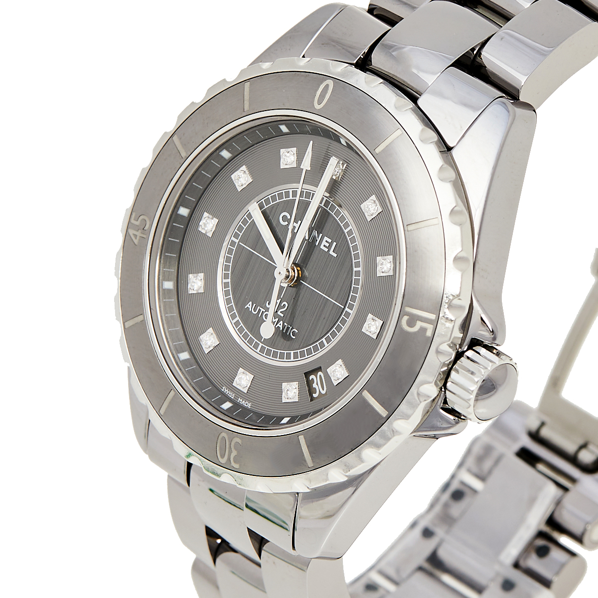 

Chanel Grey Ceramic and Stainless Steel J12 Women's Wristwatch