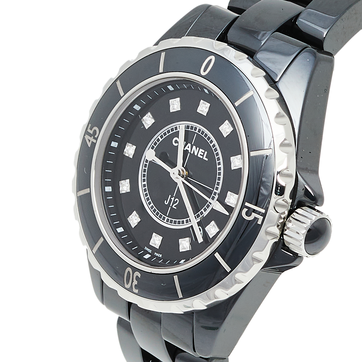 

Chanel Black Ceramic and Stainless Steel J12 Women's Wristwatch