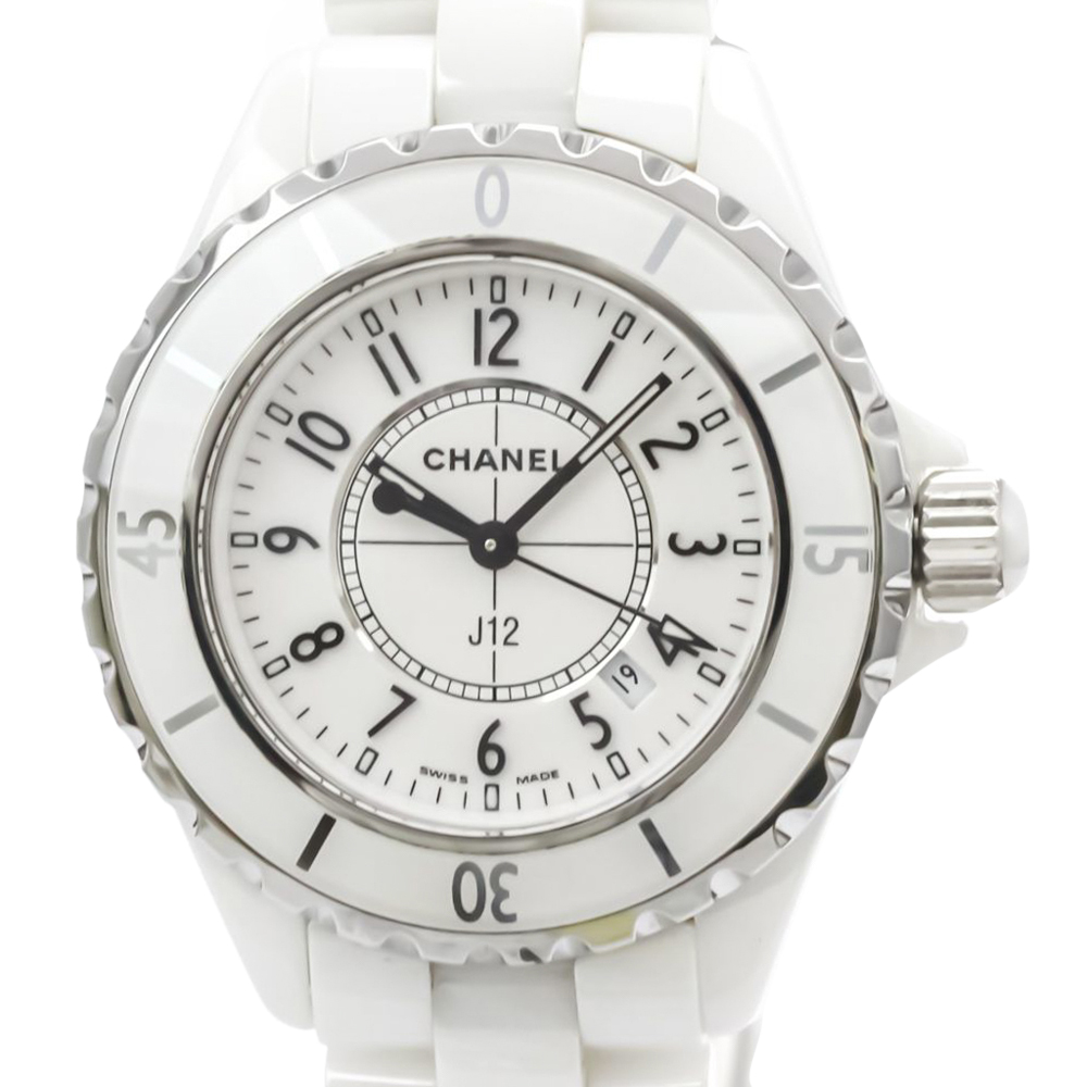 

Chanel White Ceramic And Stainless Steel J12 Quartz H0968 Women's Wristwatch 33 MM