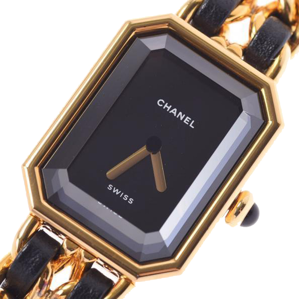 

Chanel Black Gold Plated Stainless Steel Premiere Women's Wristwatch 20 MM