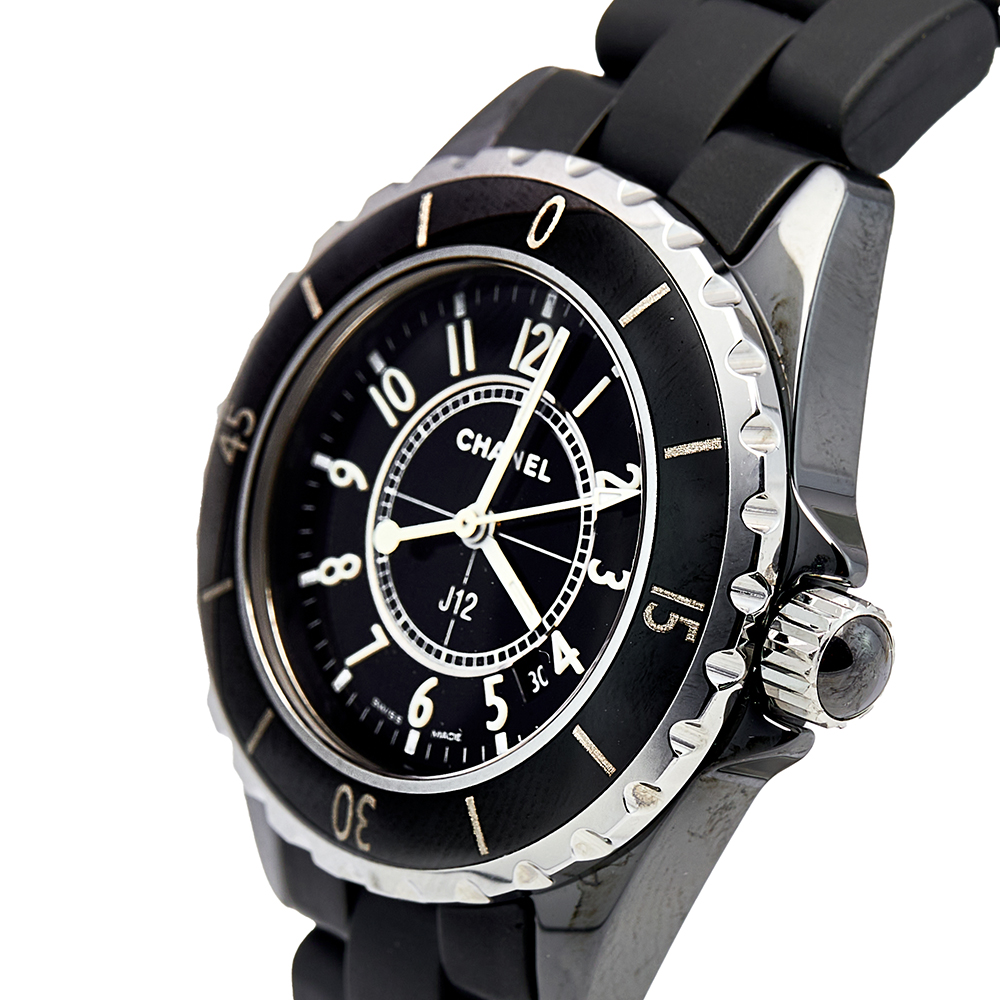 

Chanel Black Ceramic Rubber J12 H0681 Women's Wristwatch