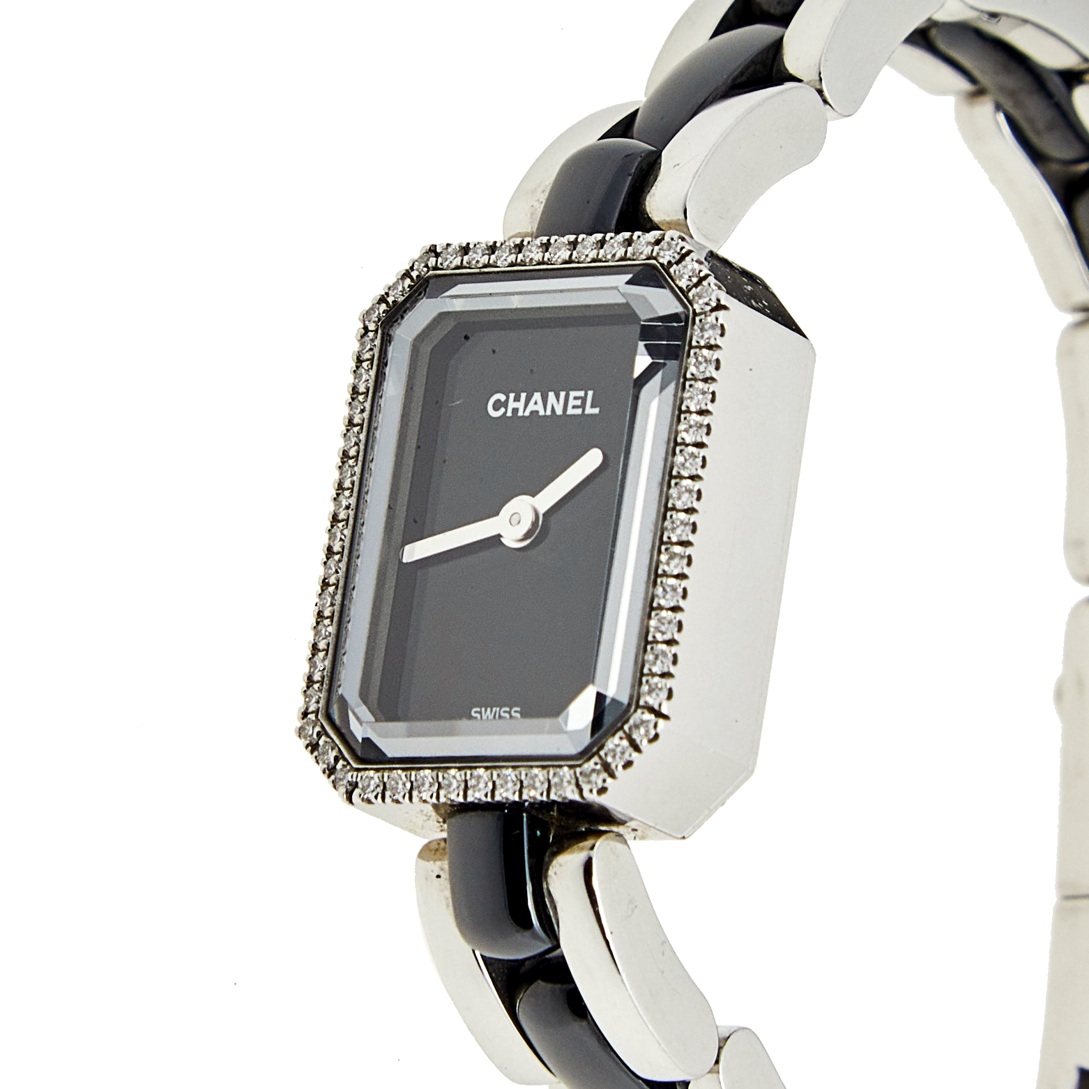 

Chanel Black Ceramic Stainless Steel Diamond Premiere Mini H2163 Women's Wristwatch