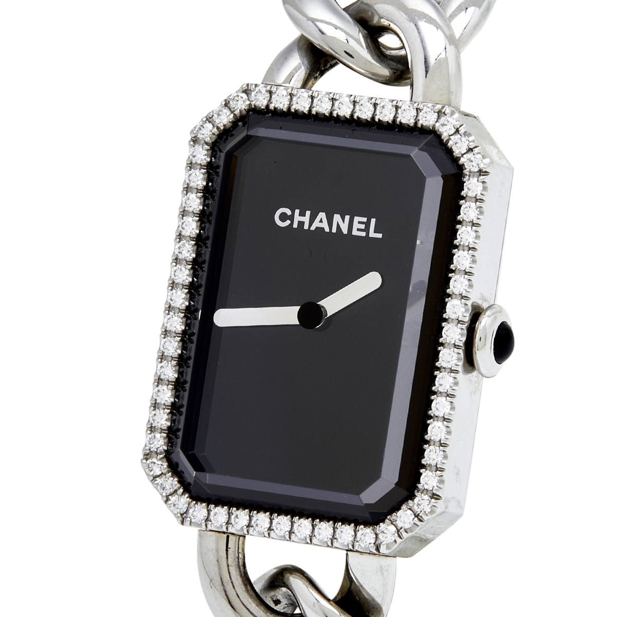 

Chanel Black Stainless Steel Diamond Premiere Chaine H3254 Women's Wristwatch