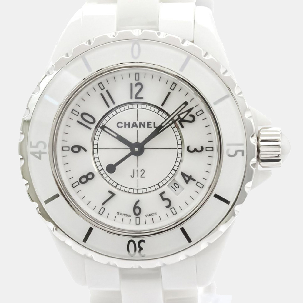 

Chanel White Ceramic J12 Quartz H0968 Women's Wristwatch 33 MM