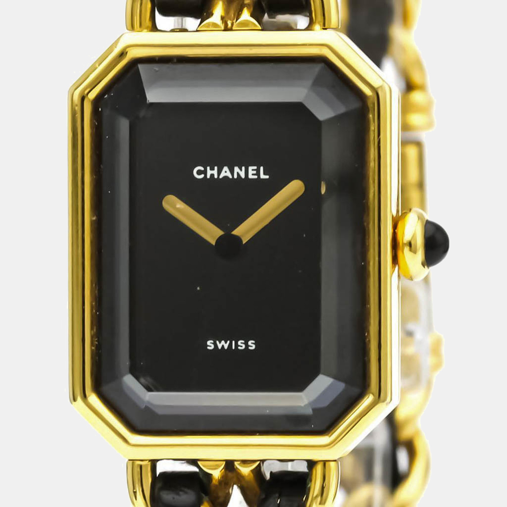 

Chanel Black Gold Plated Stainless Steel Premiere Quartz H0001 Women's Wristwatch 20 MM