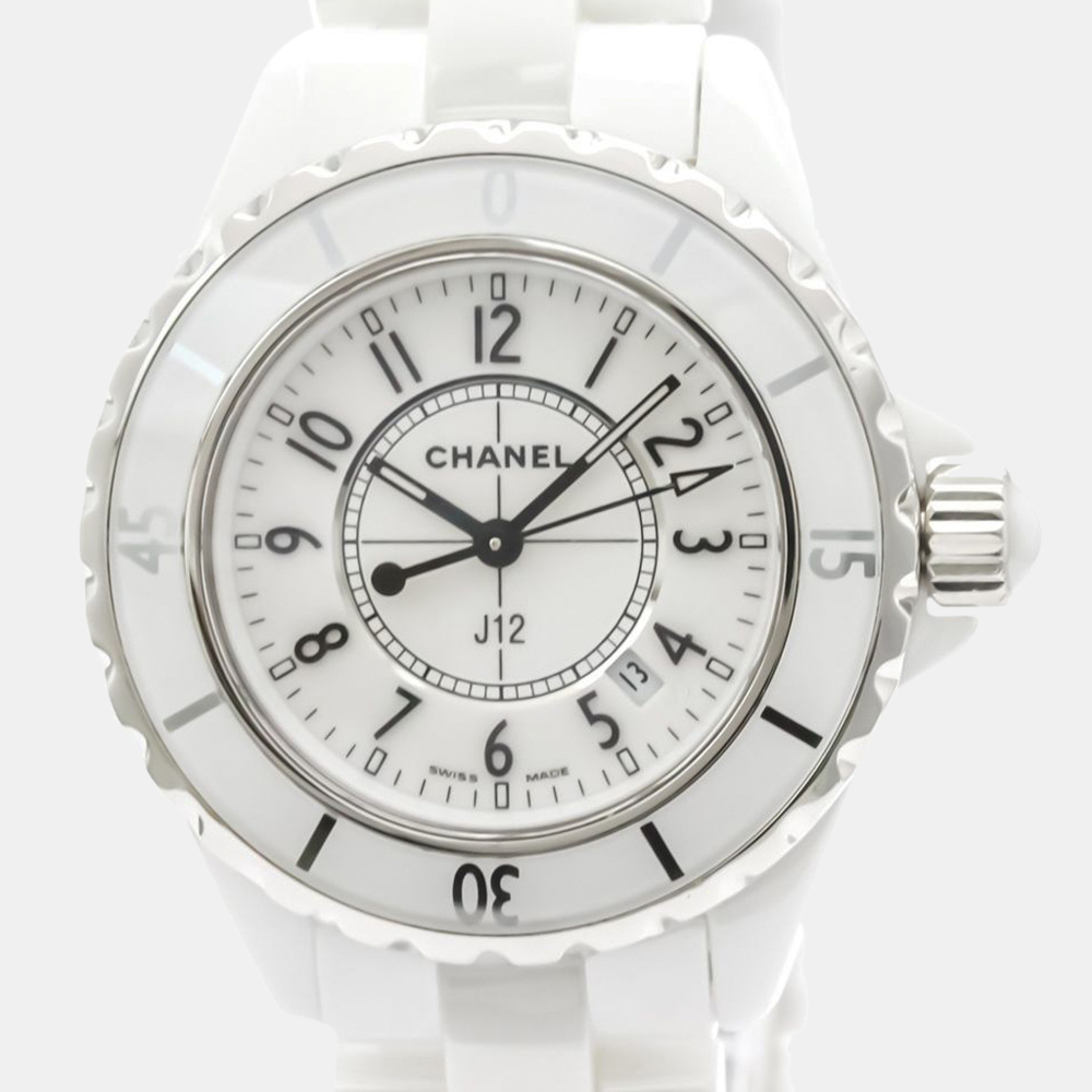 

Chanel White Ceramic J12 H0968 Quartz Women's Wristwatch 33 MM