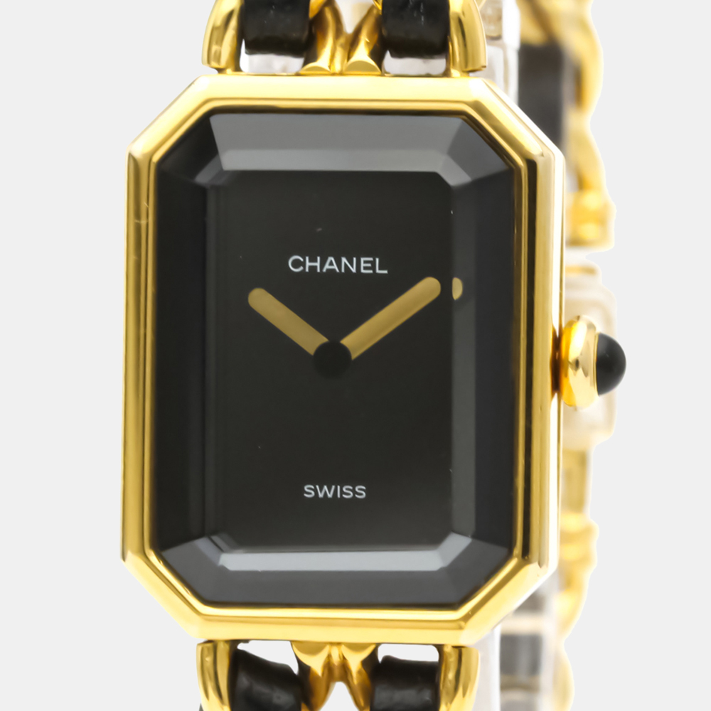 

Chanel Black Gold Plated Stainless Steel Premiere H0001 Quartz Women's Wristwatch 20 mm