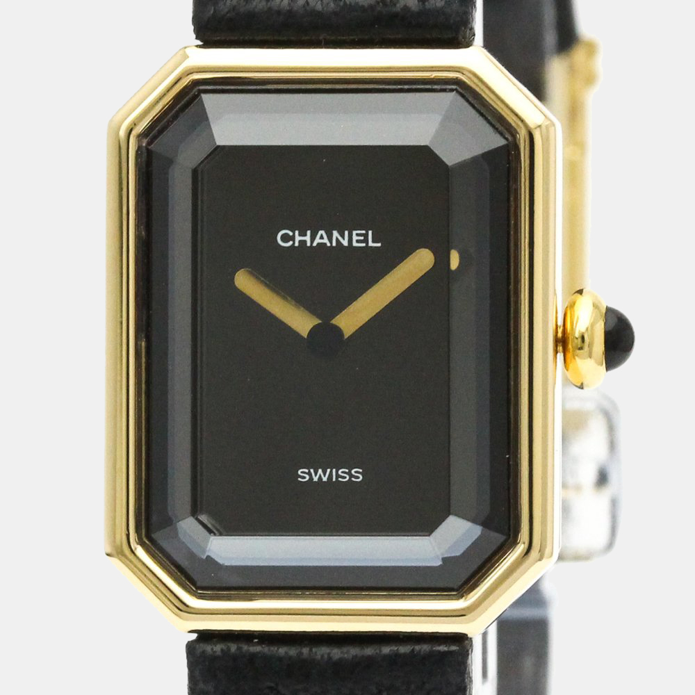 

Chanel Black 18K Yellow Gold Premiere H0090 Quartz Women's Wristwatch 20 mm