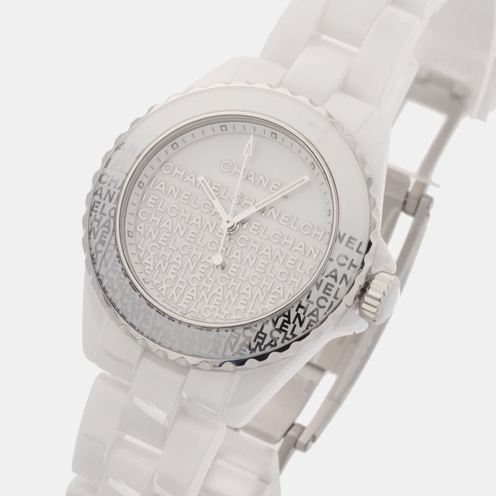 Chanel J12 White Ceramic Bracelet 38mm Double Row Diamond Bezel Watch H0969  RHGZBH - Beverly Hills Watch